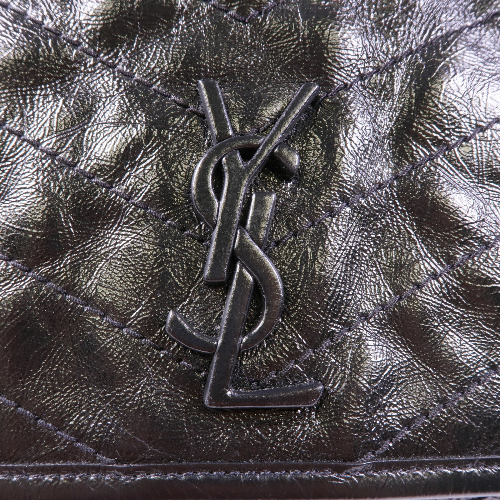 SAINT LAURENT 牛皮皮革Niki Large銀扣鏈帶肩背袋