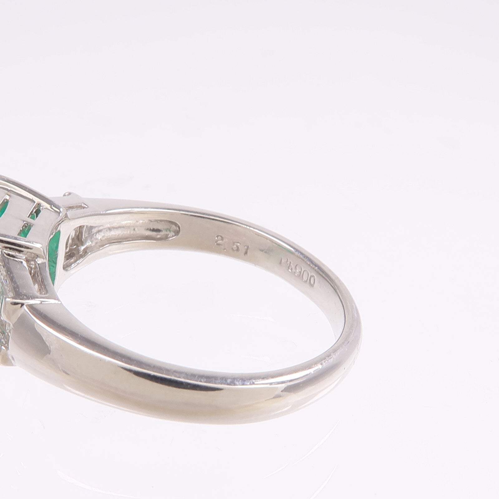 JEWELRY PT900鉑金Emerald Diamond Ring綠寶石/鑽石戒指