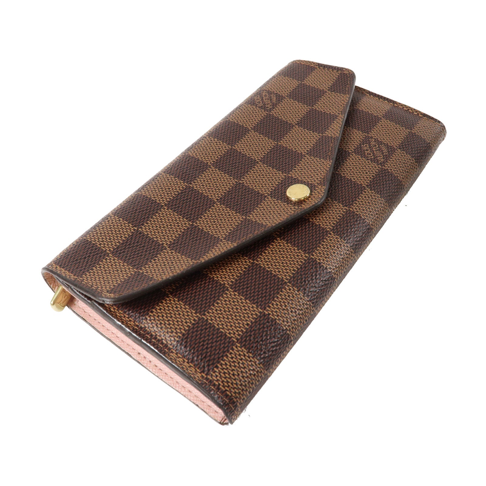 LOUIS VUITTON Damier Sarah Wallet金扣長錢包啡色