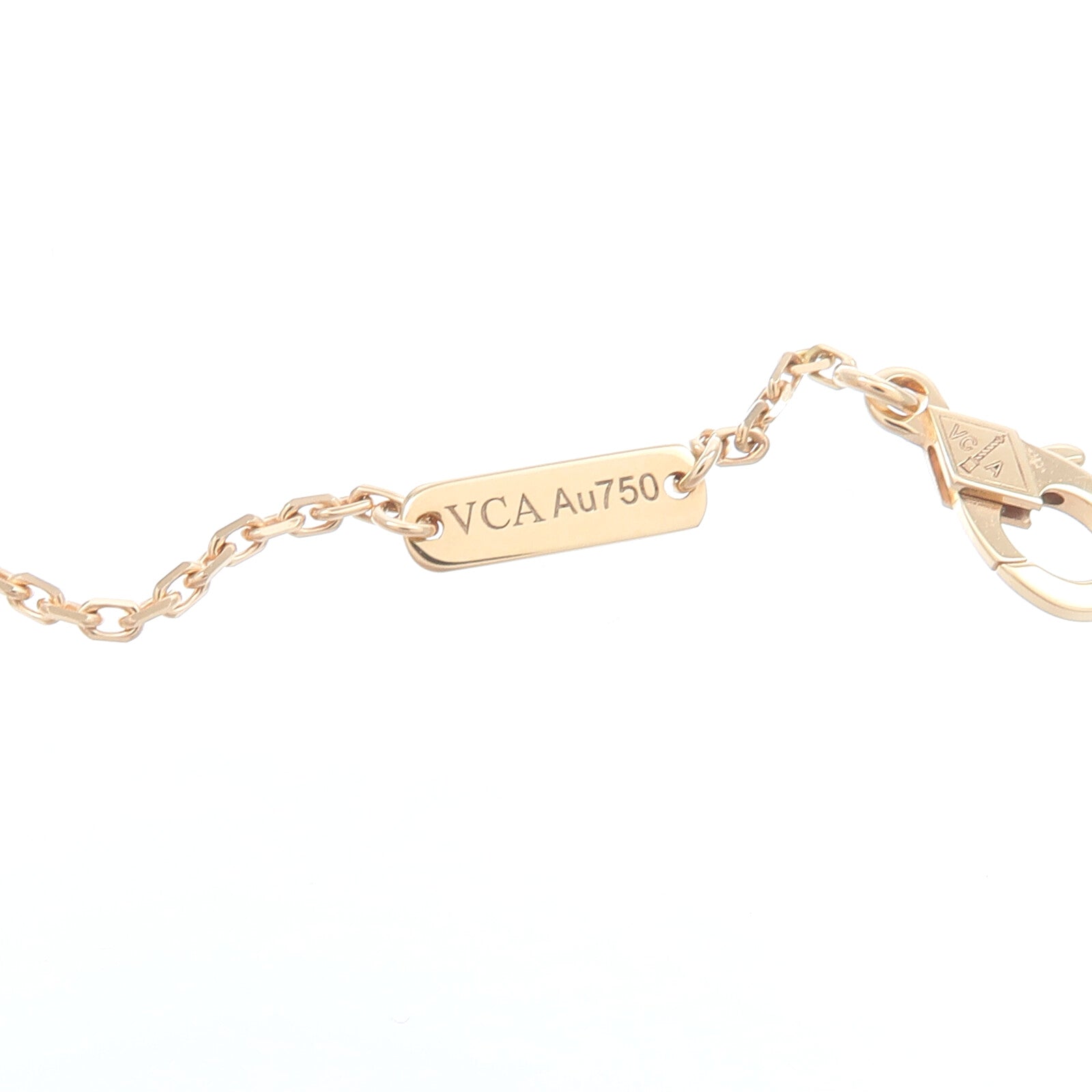 Van Cleef & Arpels 18K玫瑰金Lucky Spirng Pendant珍珠母貝項鍊