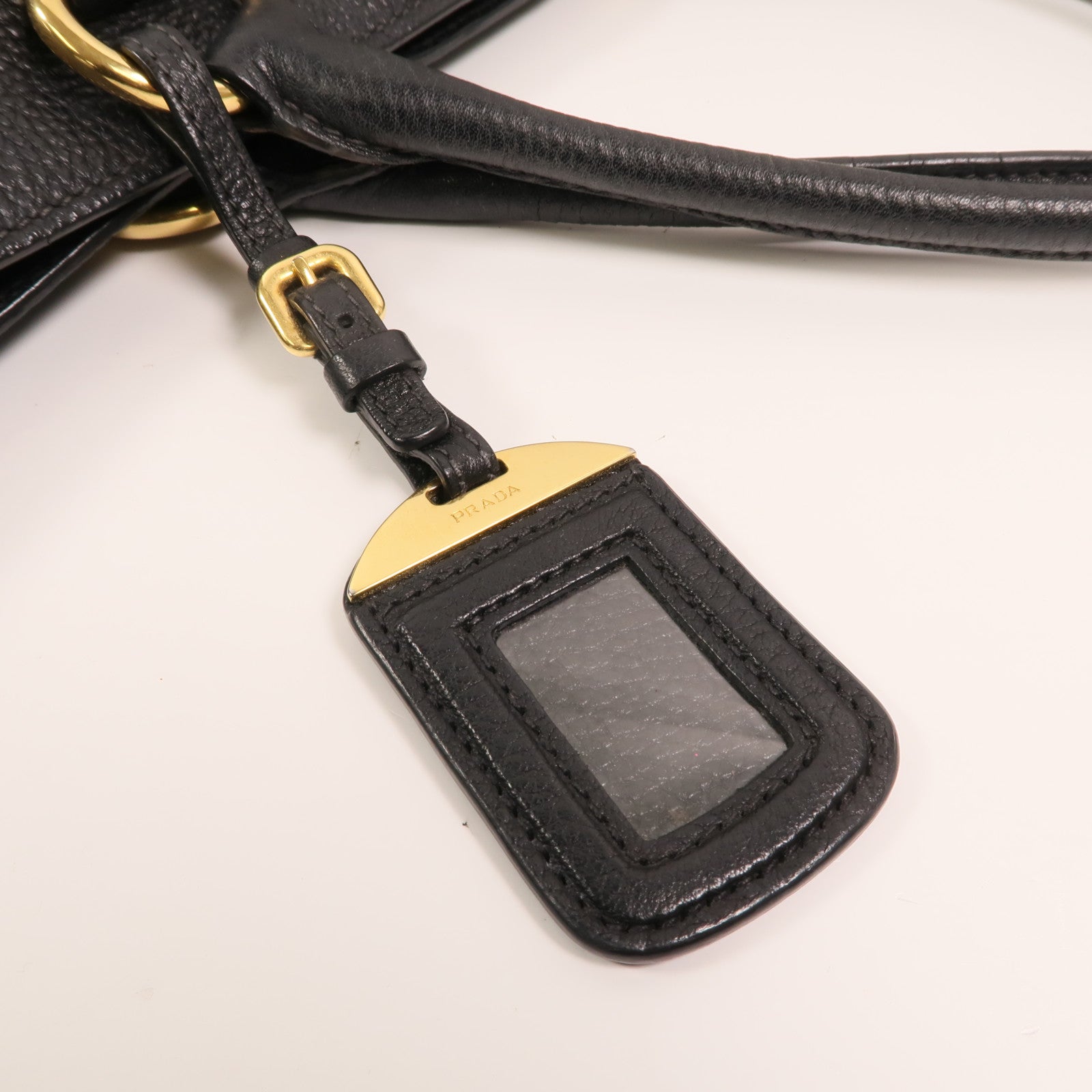 PRADA 牛皮皮革Vitello Phoenix金扣手挽肩背兩用袋