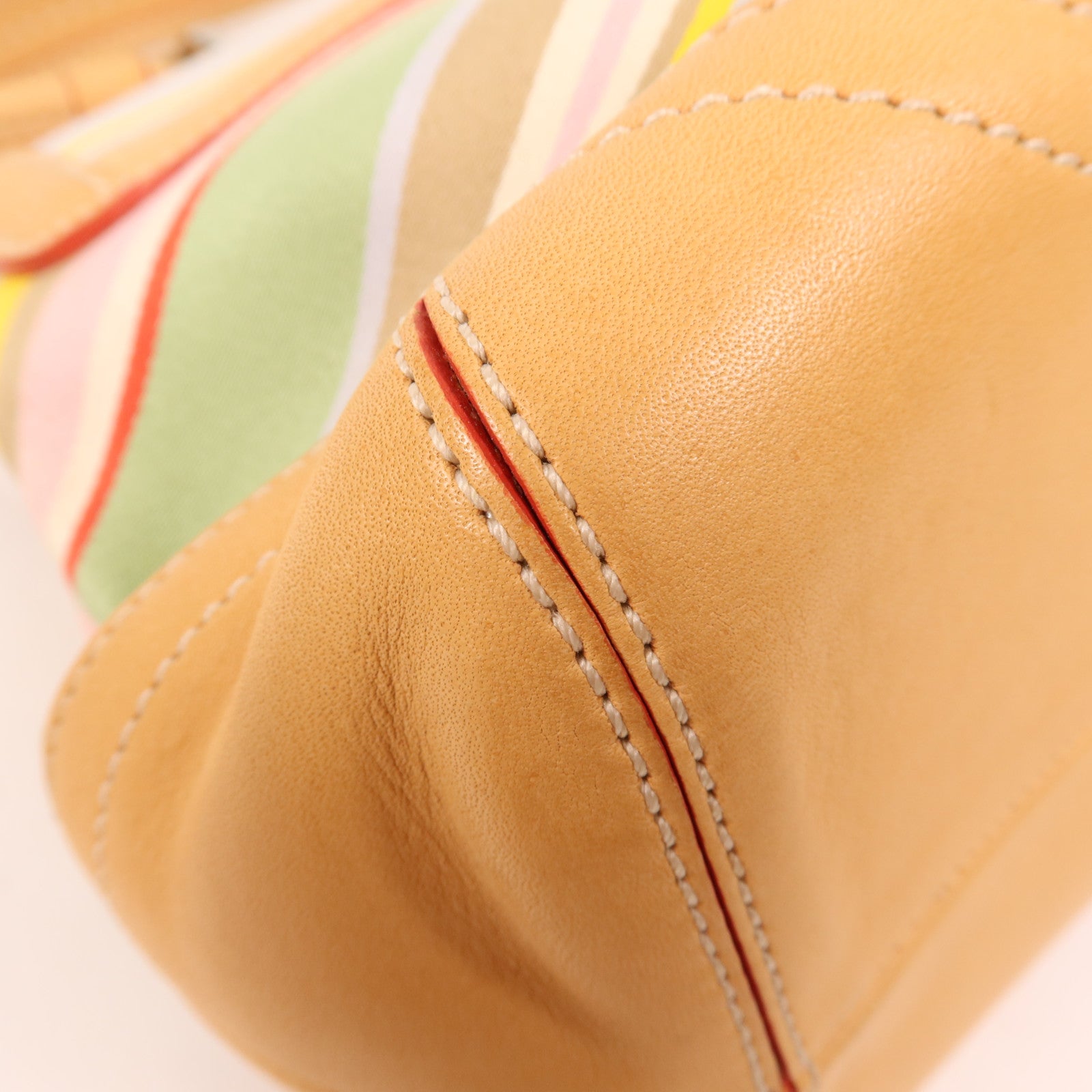 COACH 皮革/棉質Hand Bag銀扣手挽袋