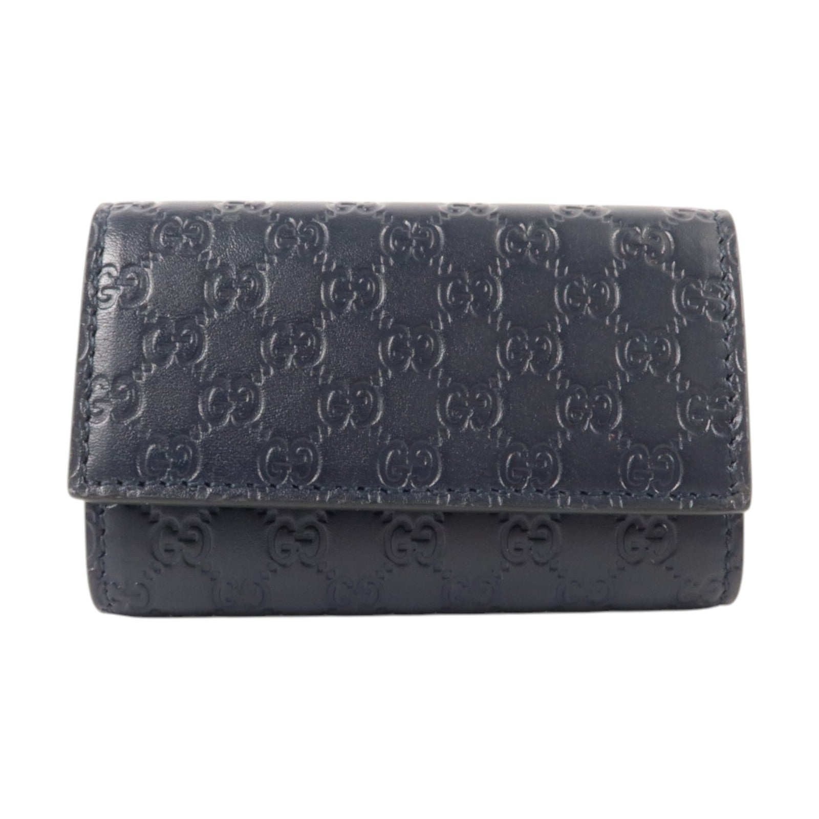 GUCCI 牛皮皮革Micro Guccissima Key Case 6金扣鎖匙包
