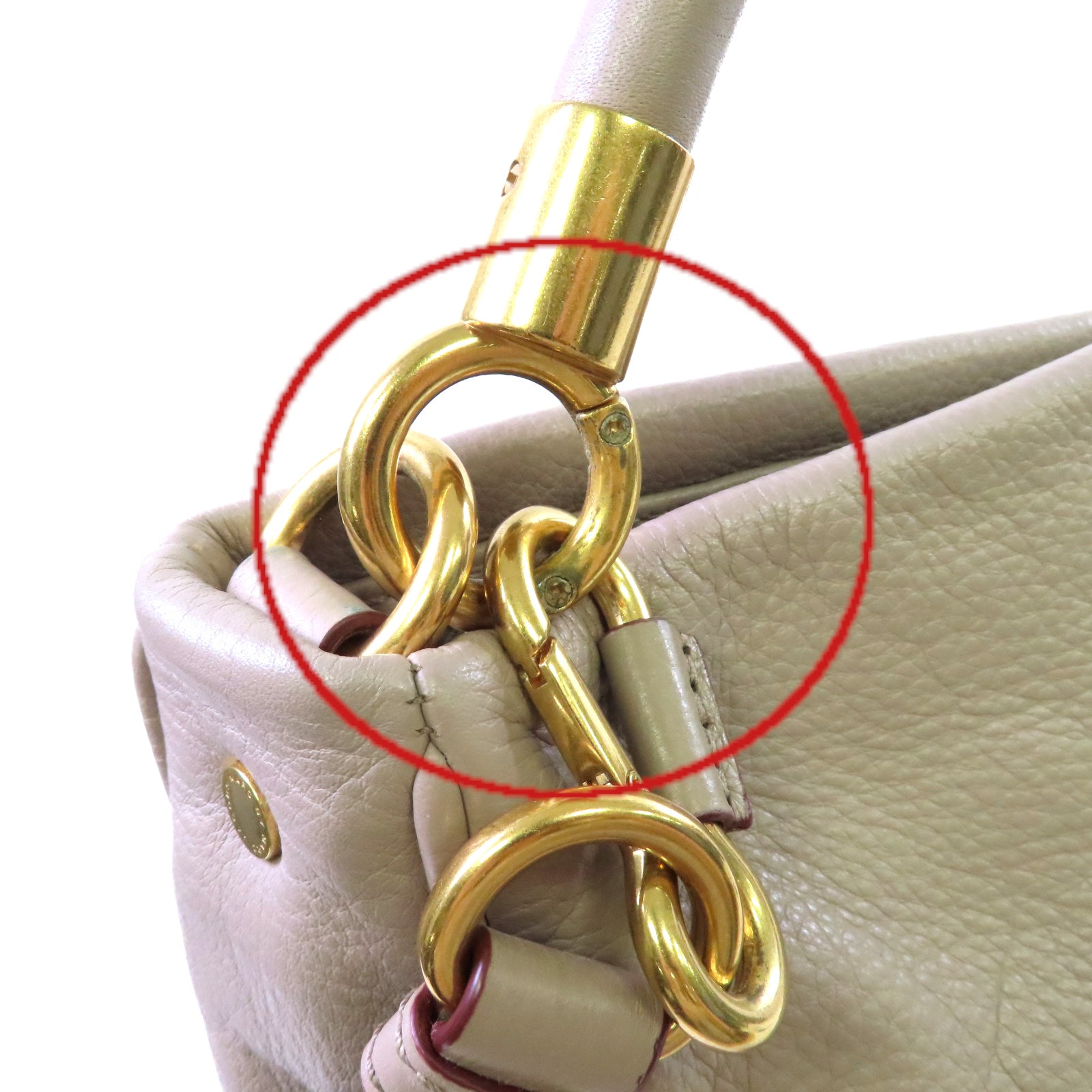 MARC BY MARC JACOBS 羊皮皮革2Way Shoulder Bag金扣手挽肩背兩用袋灰色