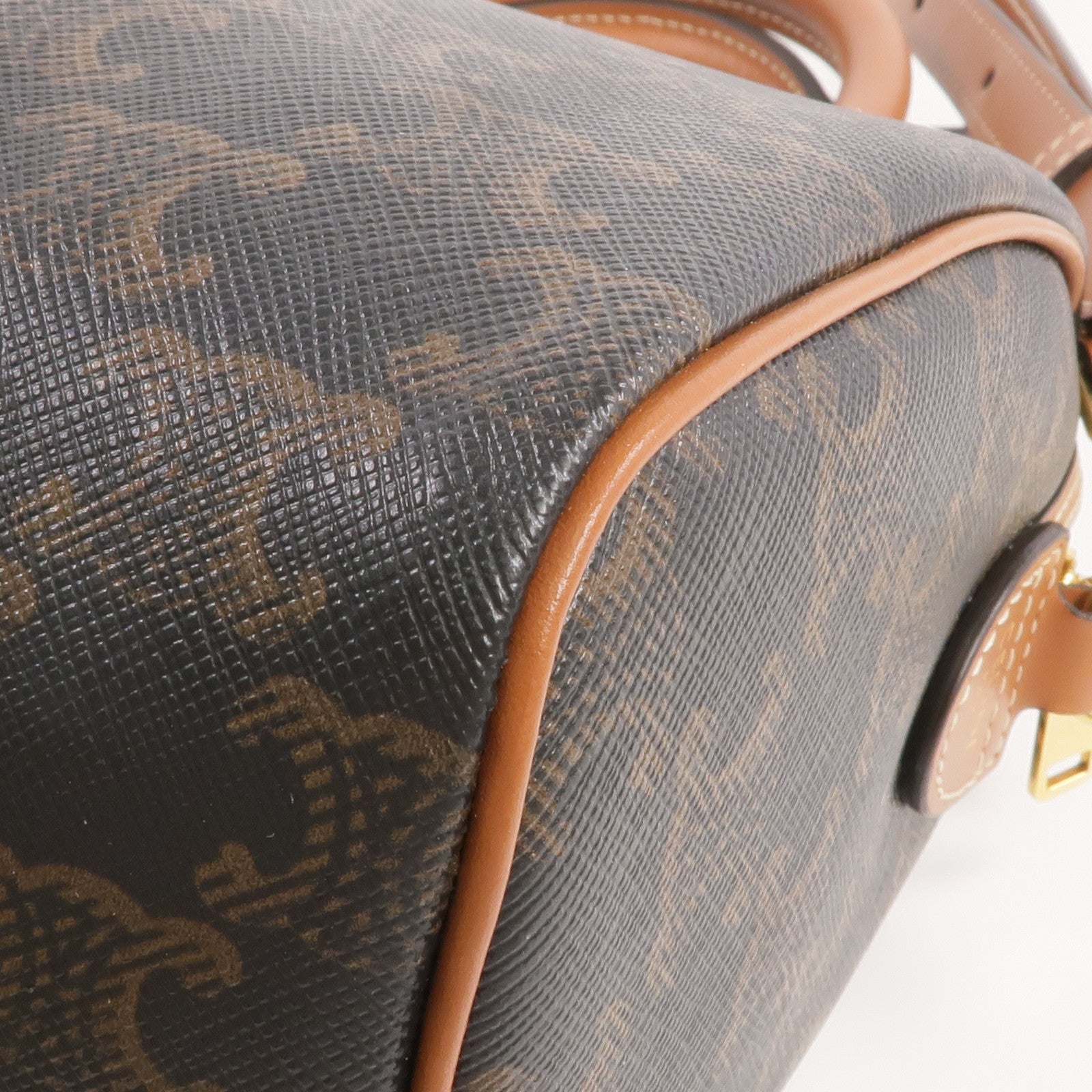 CELINE 塗層帆布Boston金扣手挽肩背兩用袋