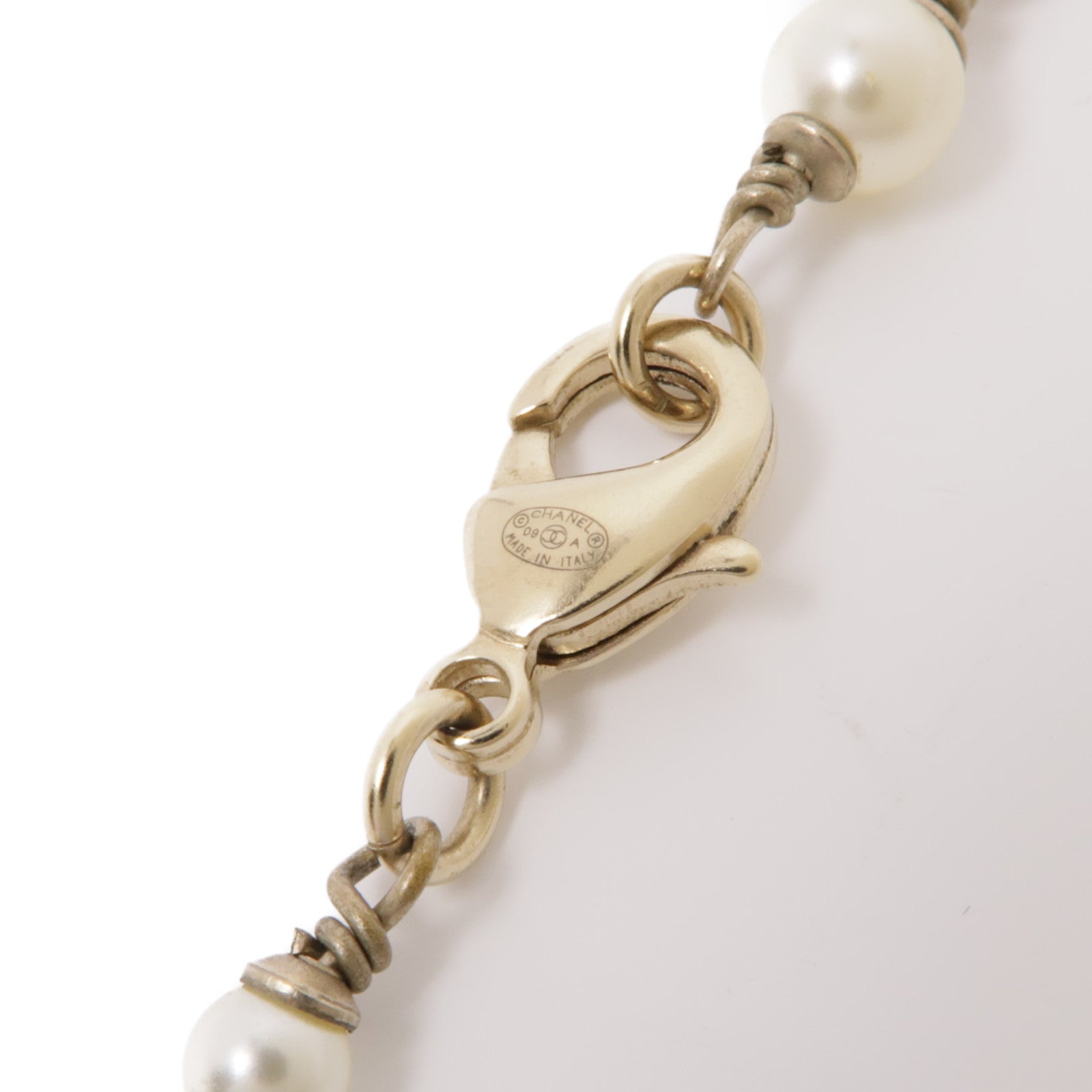CHANEL 金屬/仿珍珠Necklace金扣項鍊