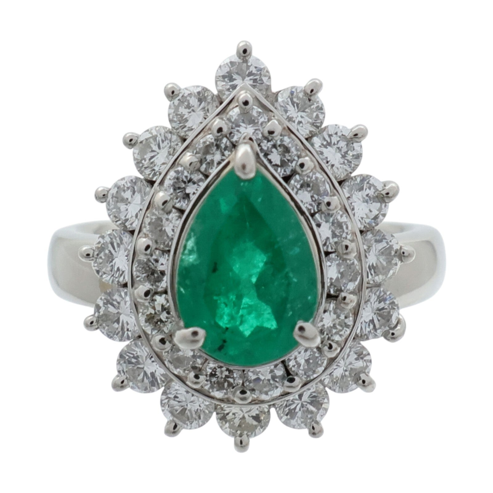 JEWELRY PT900鉑金/綠寶石Emerald鑽石戒指