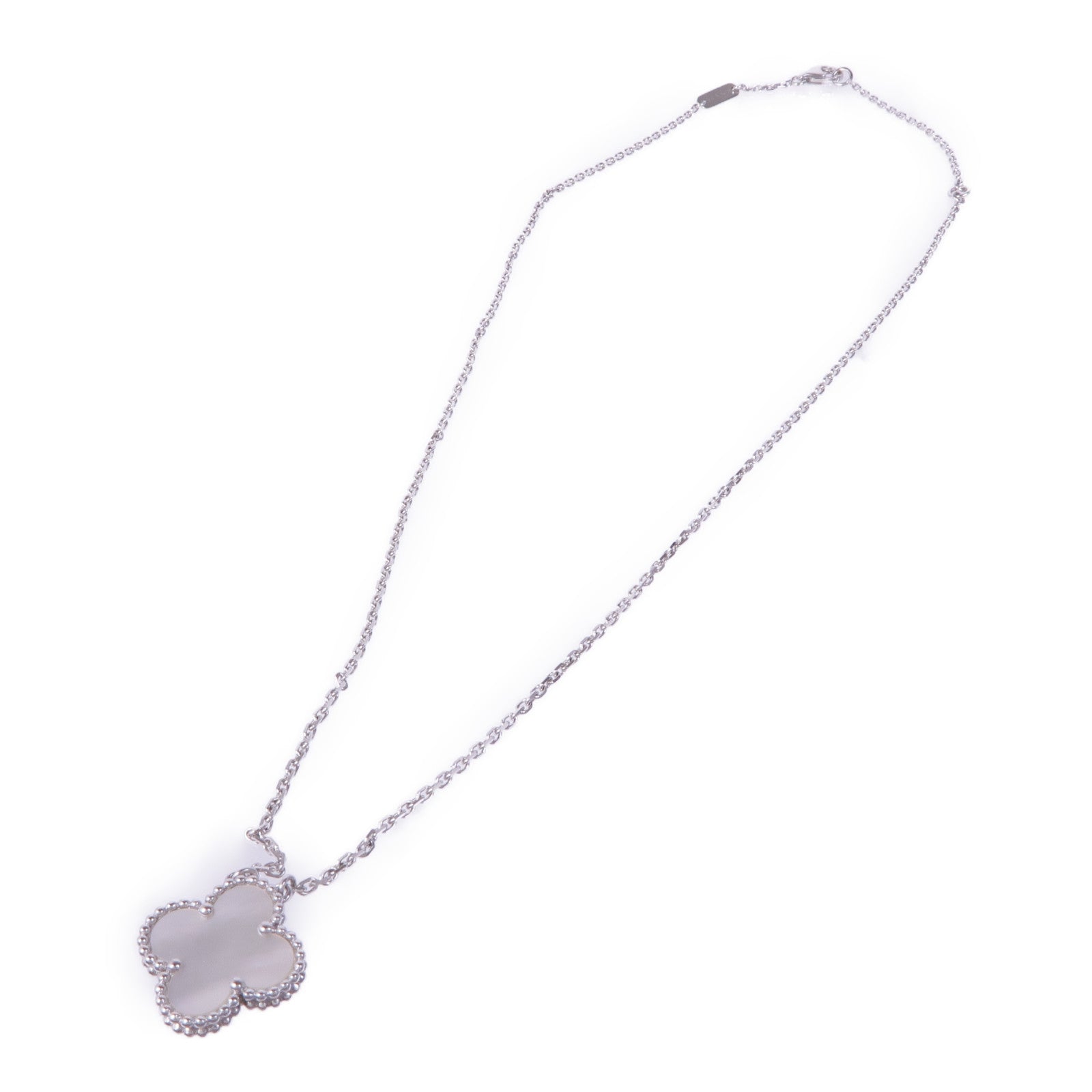 Van Cleef & Arpels 18K白金Vintage Alhambra Necklace珍珠母貝項鍊