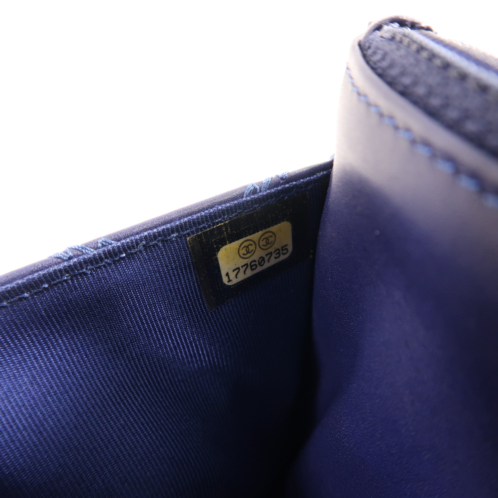 CHANEL CC SHW WOC Wallet On Chain Shoulder Bag Calfskin Leather Blue