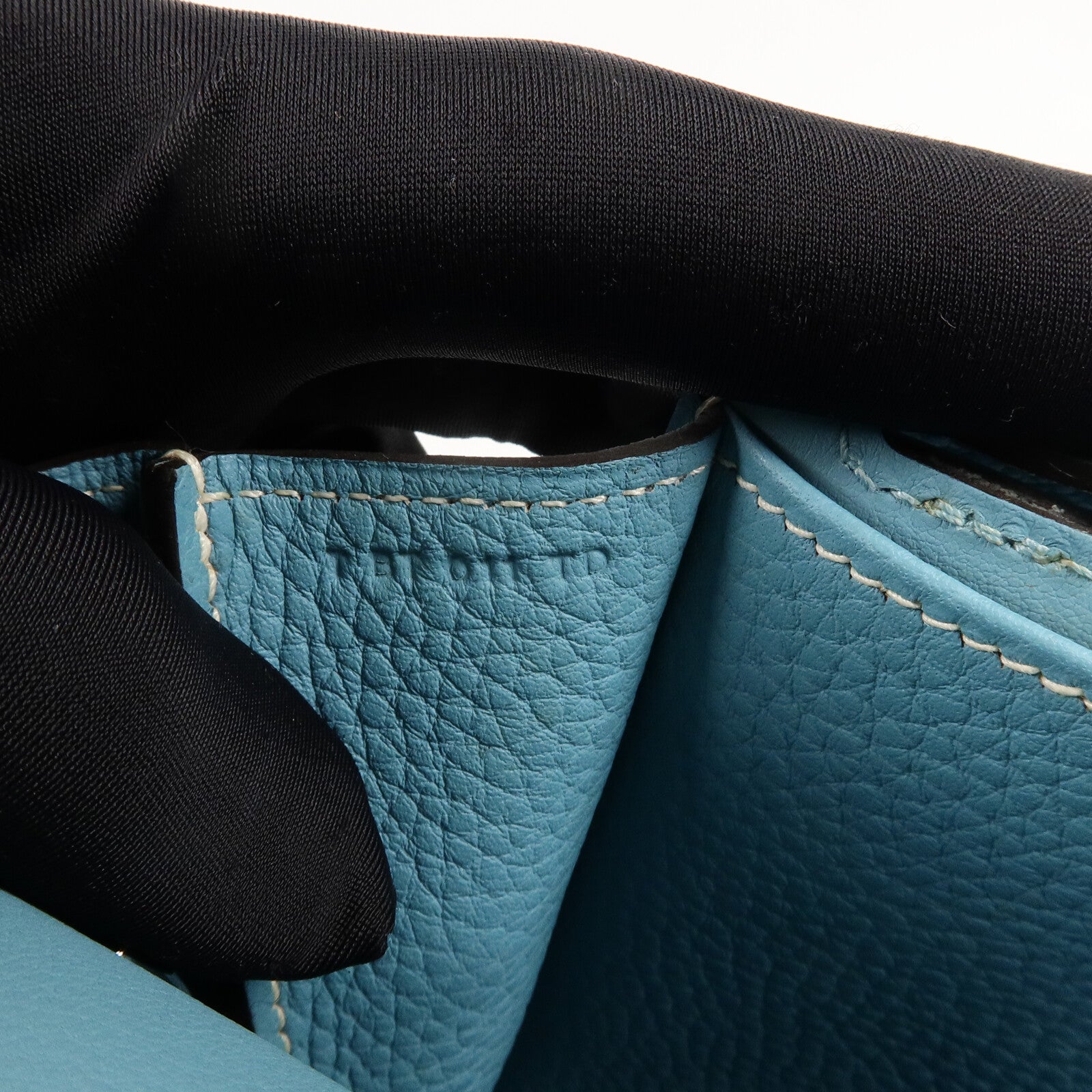 HERMES Clemence皮革Halzan 31手挽肩背兩用袋Bleu Atoll