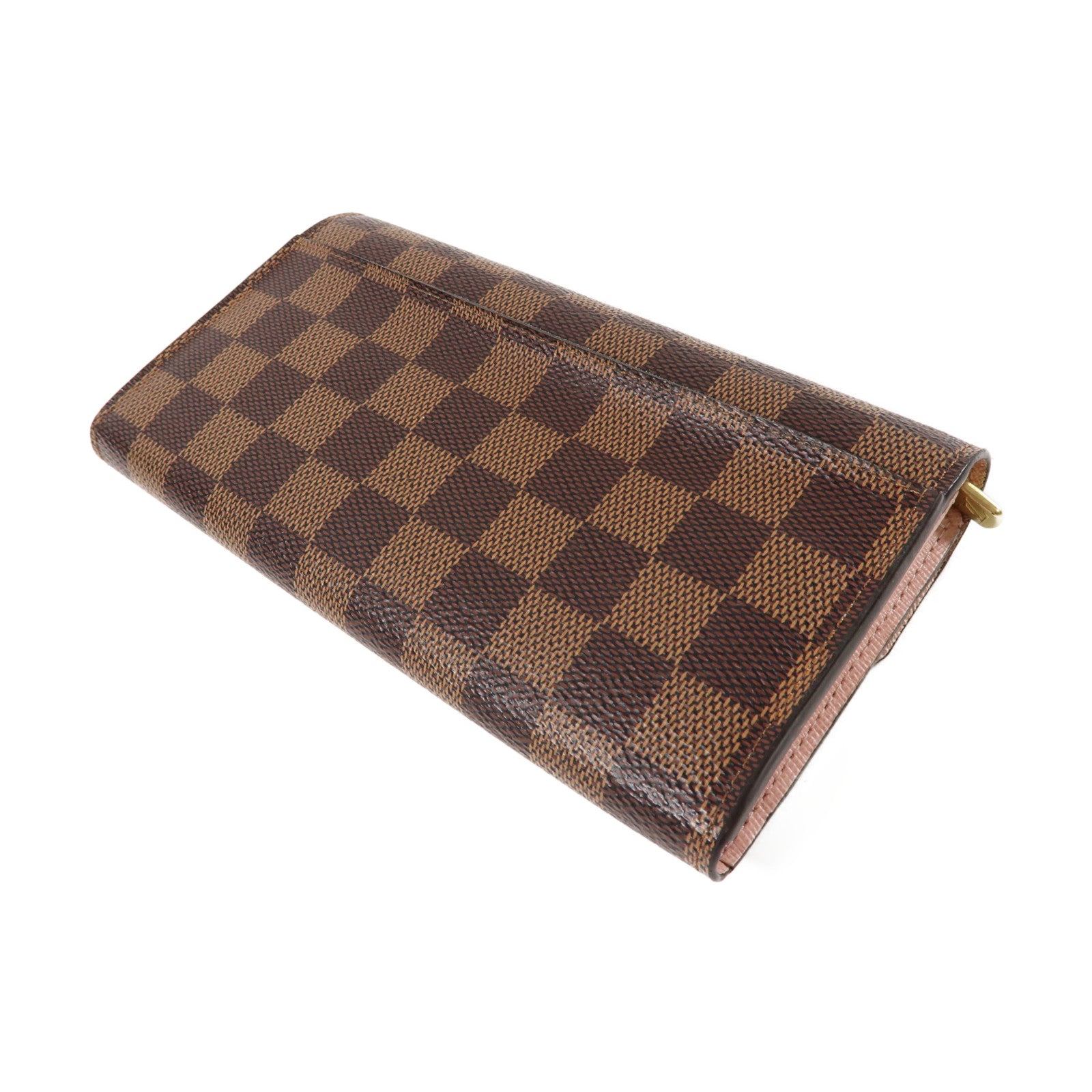 LOUIS VUITTON Damier Sarah Wallet金扣長錢包啡色