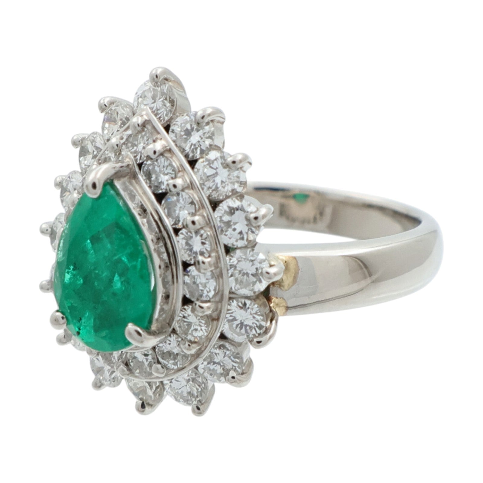 JEWELRY PT900鉑金/綠寶石Emerald鑽石戒指