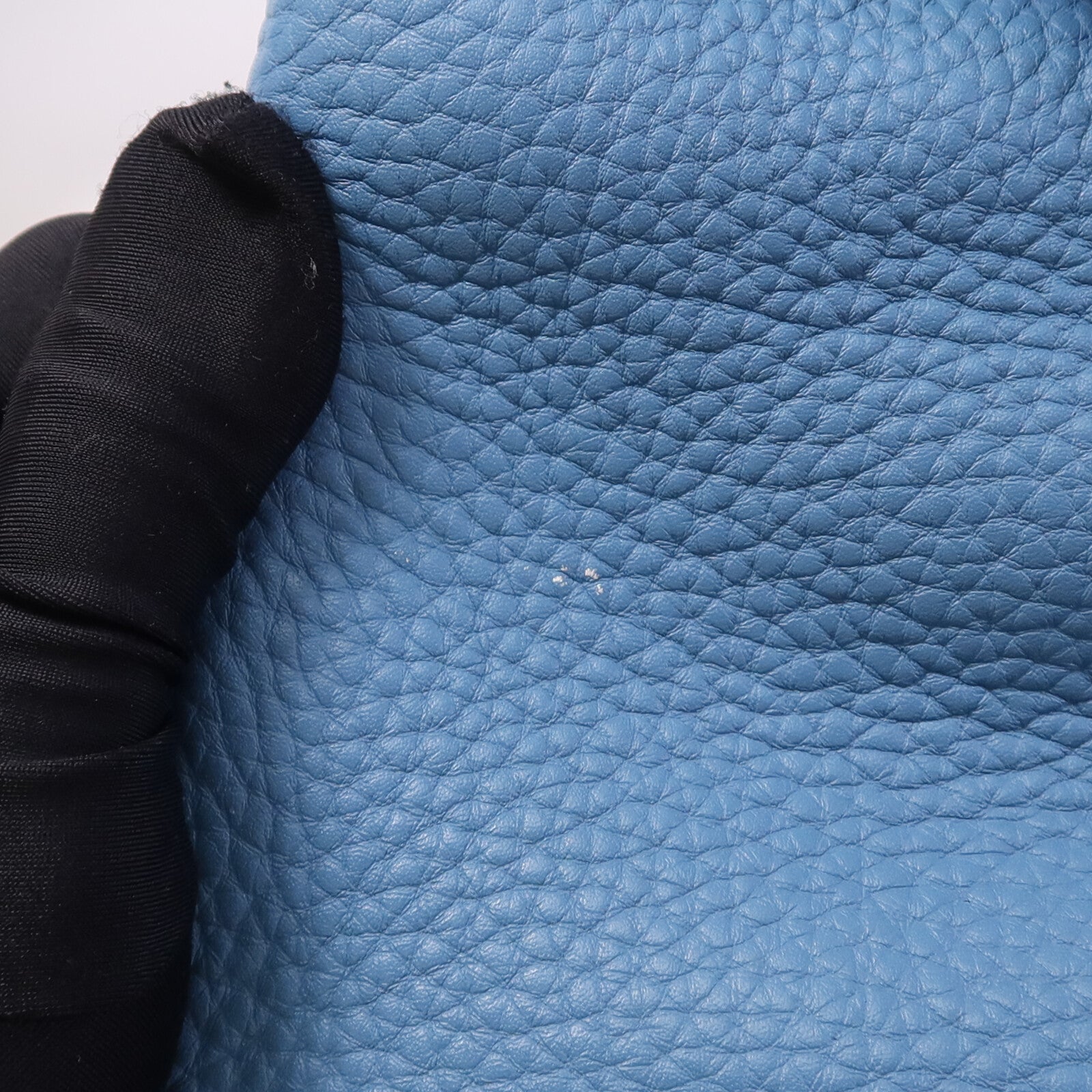 HERMES Clemence皮革Lindy 30銀扣手挽肩背兩用袋Bleu Jean