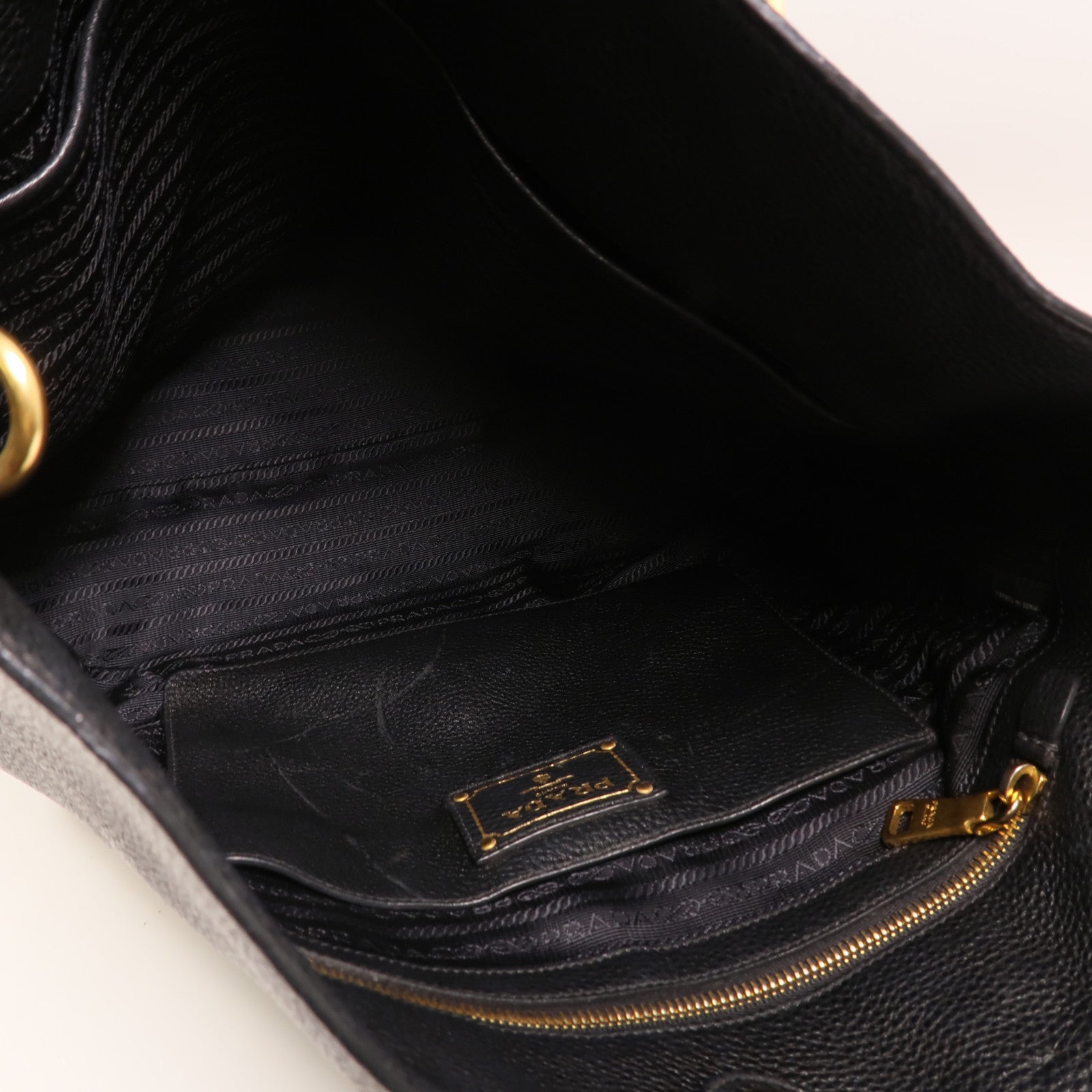 PRADA 牛皮皮革Vitello Phoenix金扣手挽肩背兩用袋