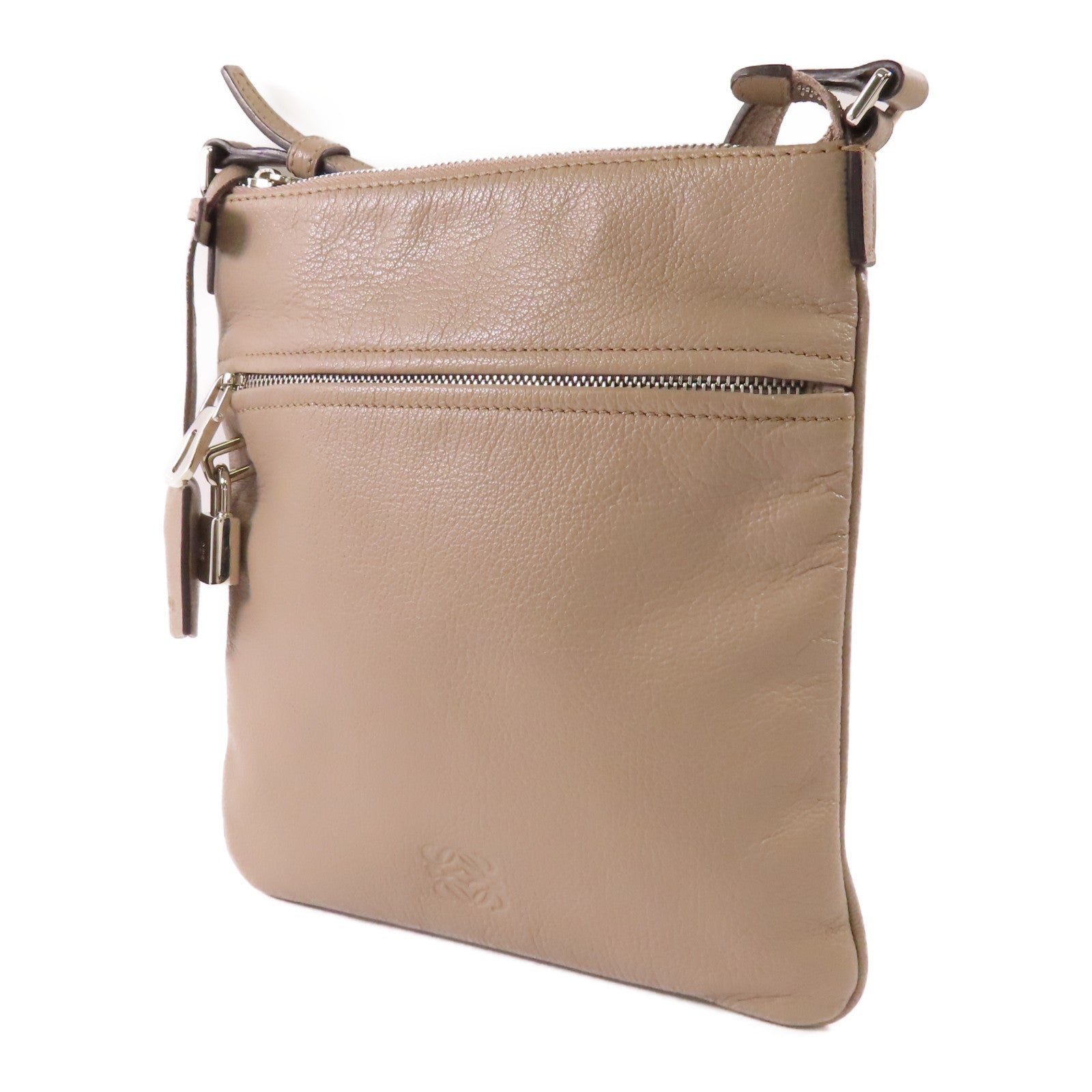 LOEWE 【激減優惠】牛皮皮革Shoulder Bag銀扣肩背袋