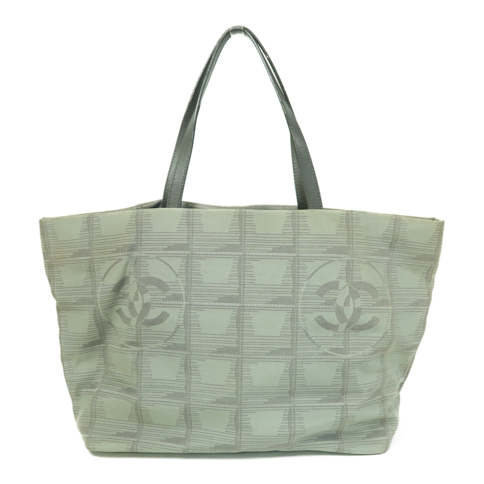CHANEL 尼龍Tote Bag銀扣手挽袋灰色