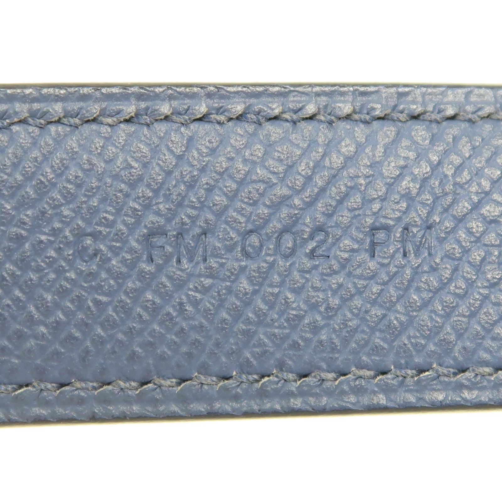 HERMES Epsom皮革Shoulder Strap銀扣肩背帶Bleu France