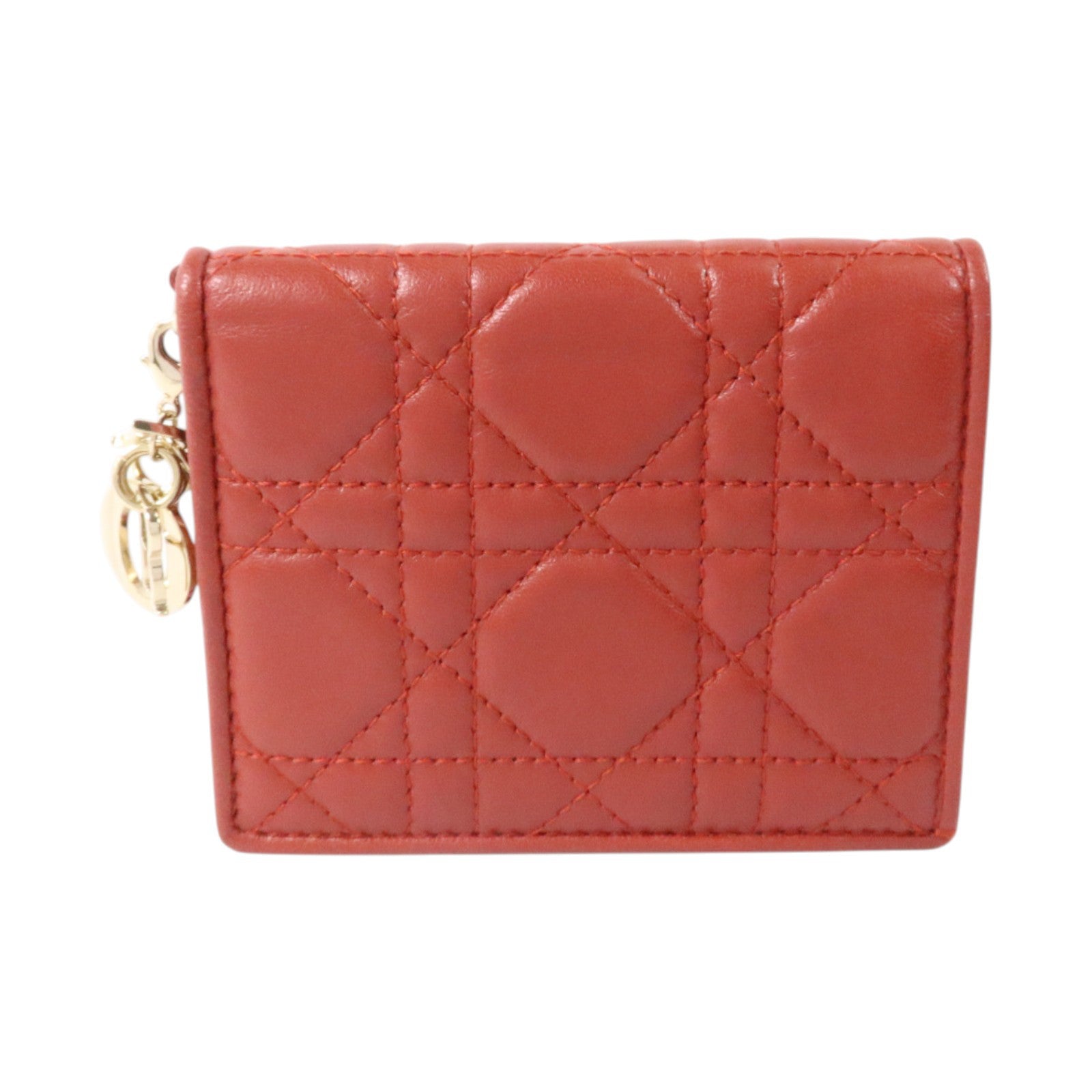 Dior 羊皮皮革Mini Lady Dior Wallet金扣錢包
