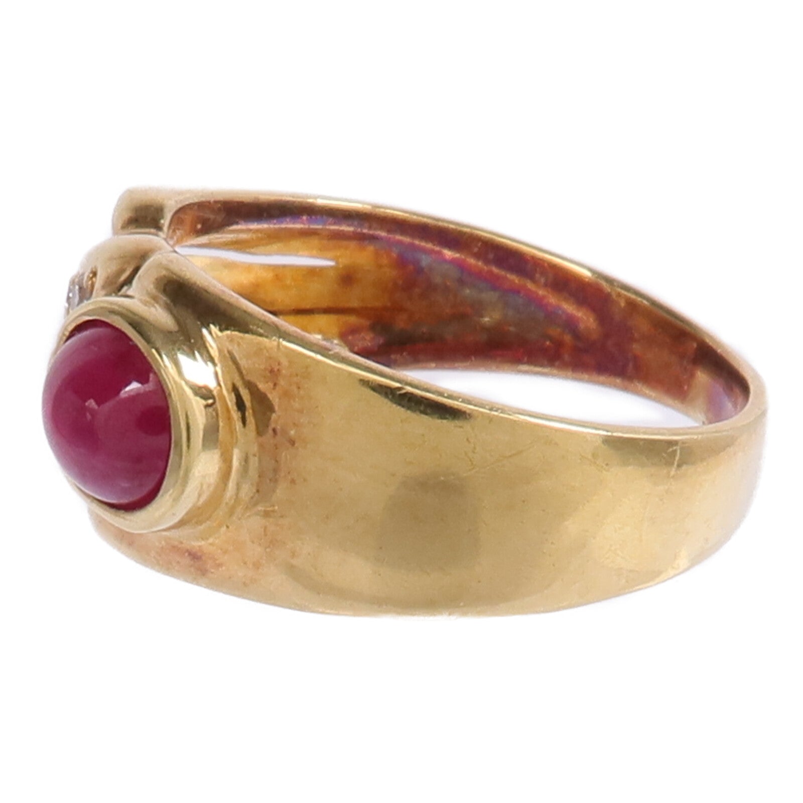 JEWELRY 18K黃金/白金Ruby Diamond Ring紅寶石/鑽石戒指US#5.5