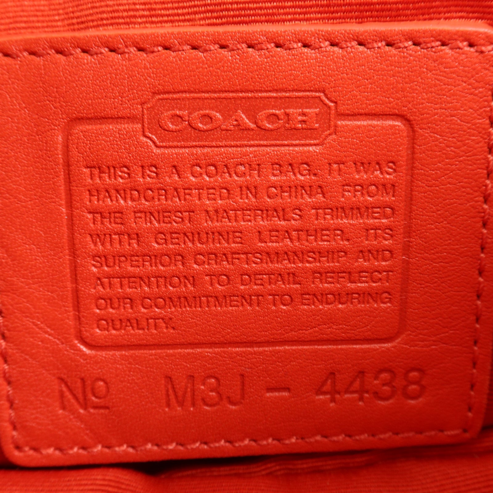 COACH 皮革/棉質Hand Bag銀扣手挽袋