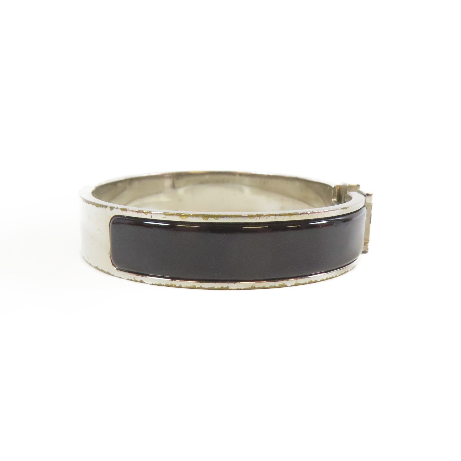 HERMES 金屬Clic H Bracelet手鐲黑色#17cm