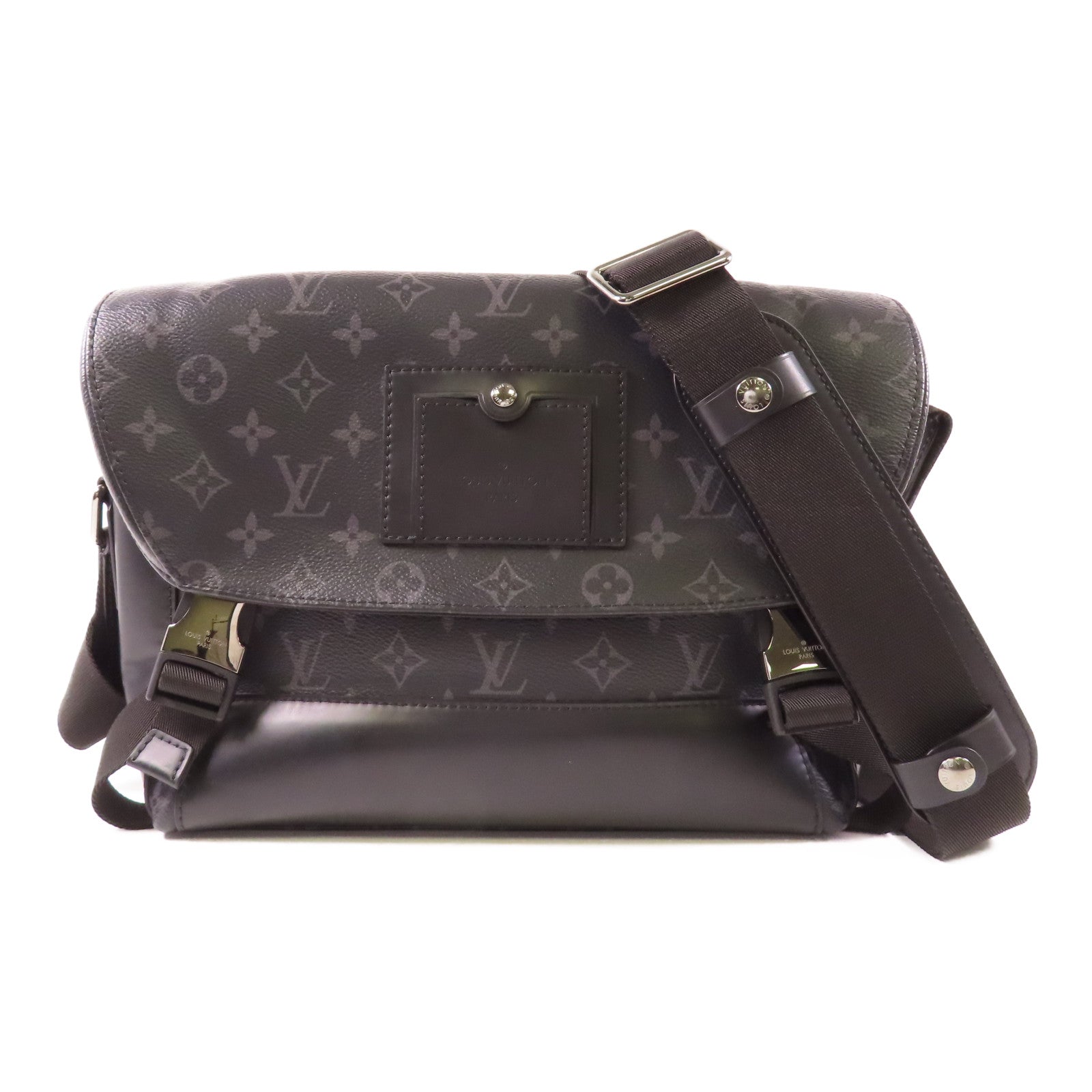 LOUIS VUITTON 【激減優惠】Monogram Eclipse Messenger PM Voyager銀扣肩背袋