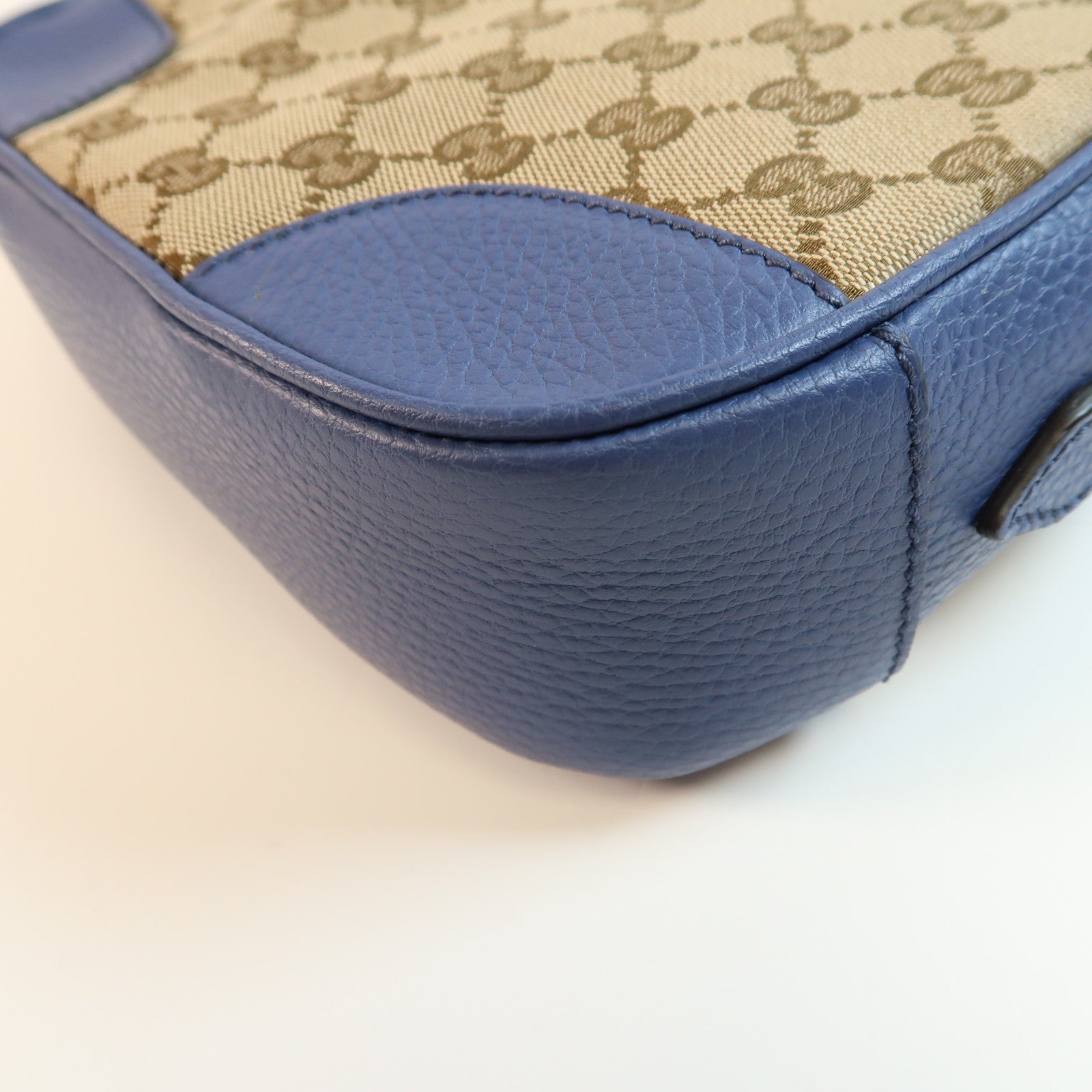 GUCCI GG GHW Shoulder Bag Canvas 449413 Blue