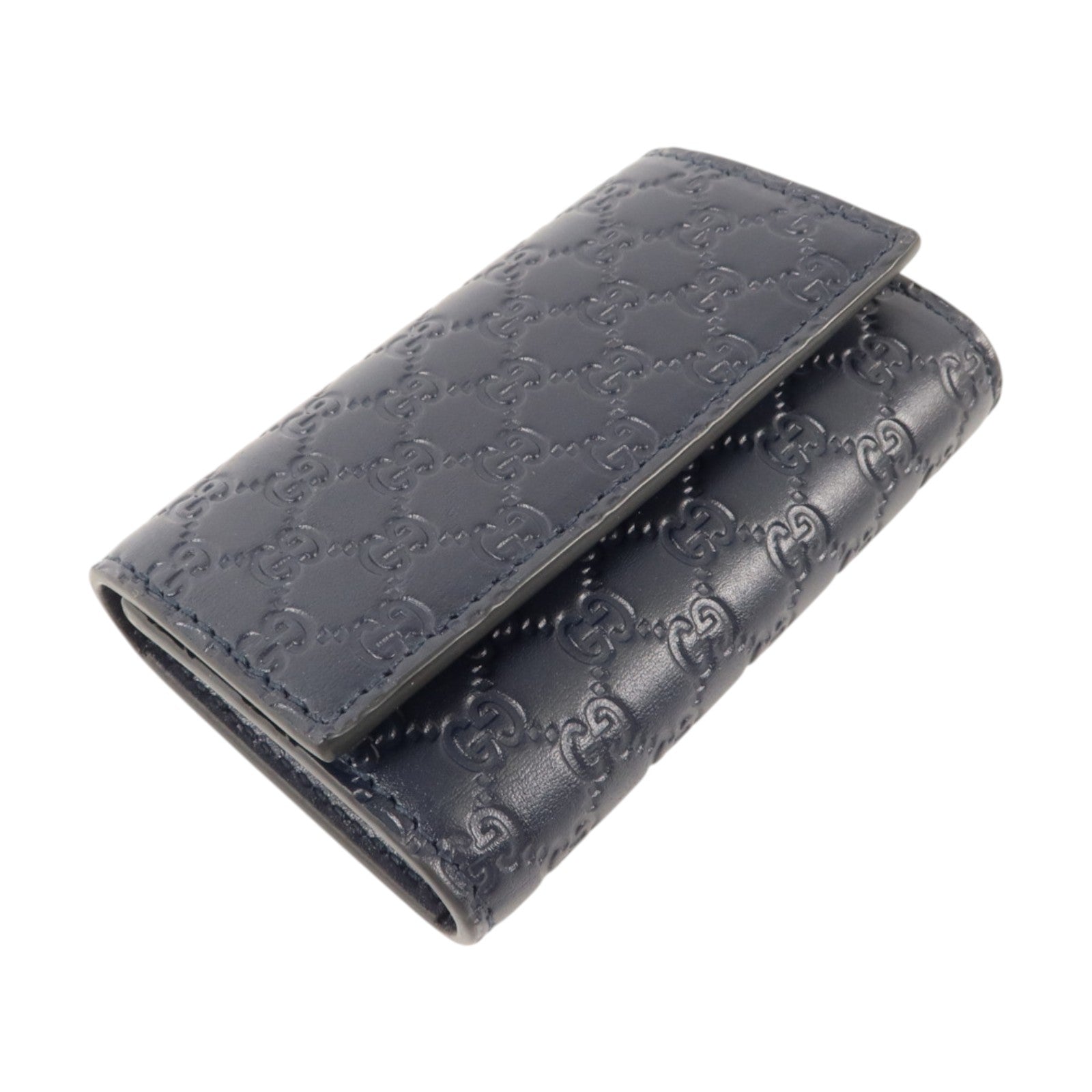 GUCCI 牛皮皮革Micro Guccissima Key Case 6金扣鎖匙包