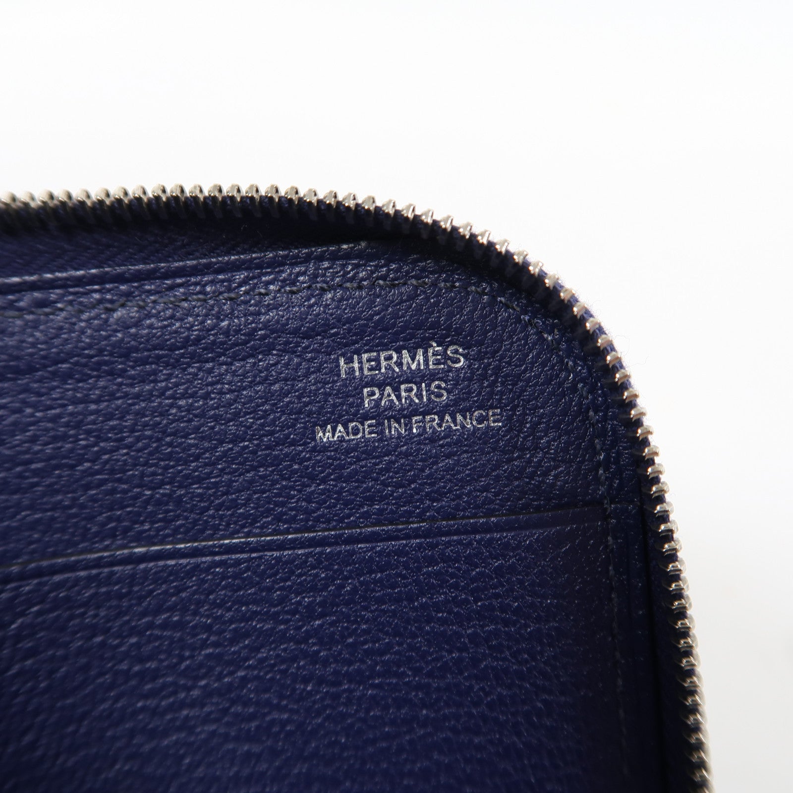 HERMES Epsom皮革Wallet銀扣錢包寶石藍色