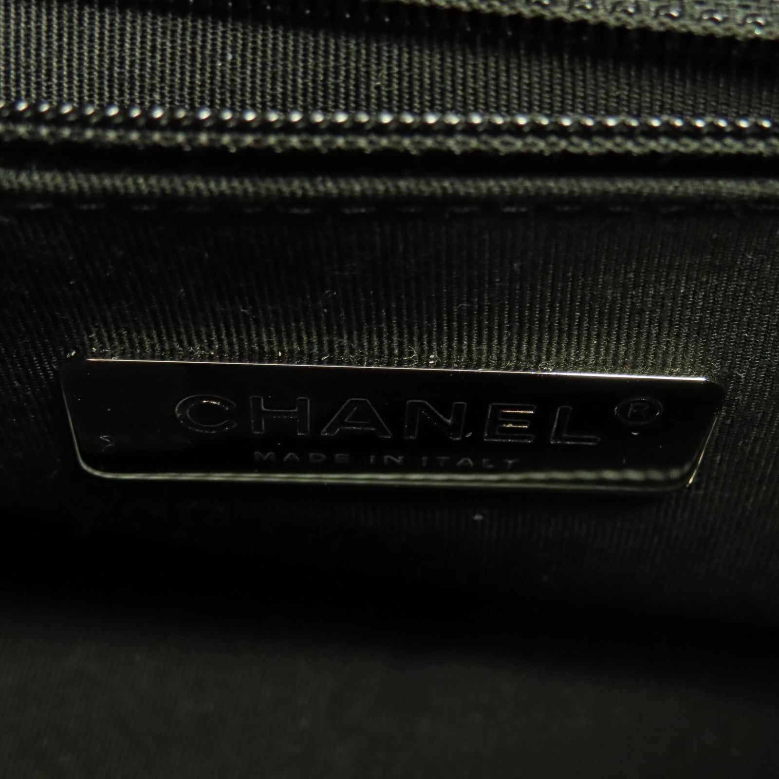 CHANEL 斜紋牛皮皮革Gabrielle Bag金/銀扣鏈帶肩背袋灰色