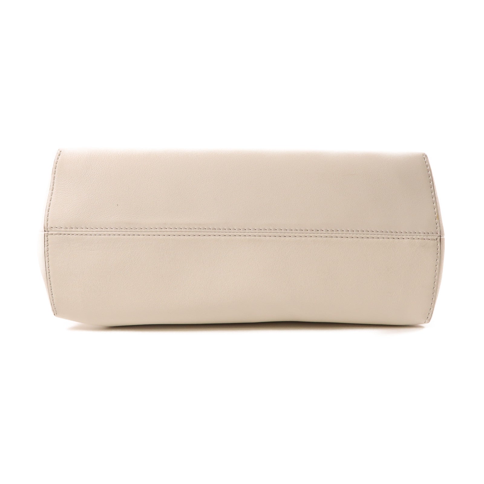FENDI 牛皮皮革Shoulder Bag金扣手挽肩背兩用袋白色/啡色/黑色