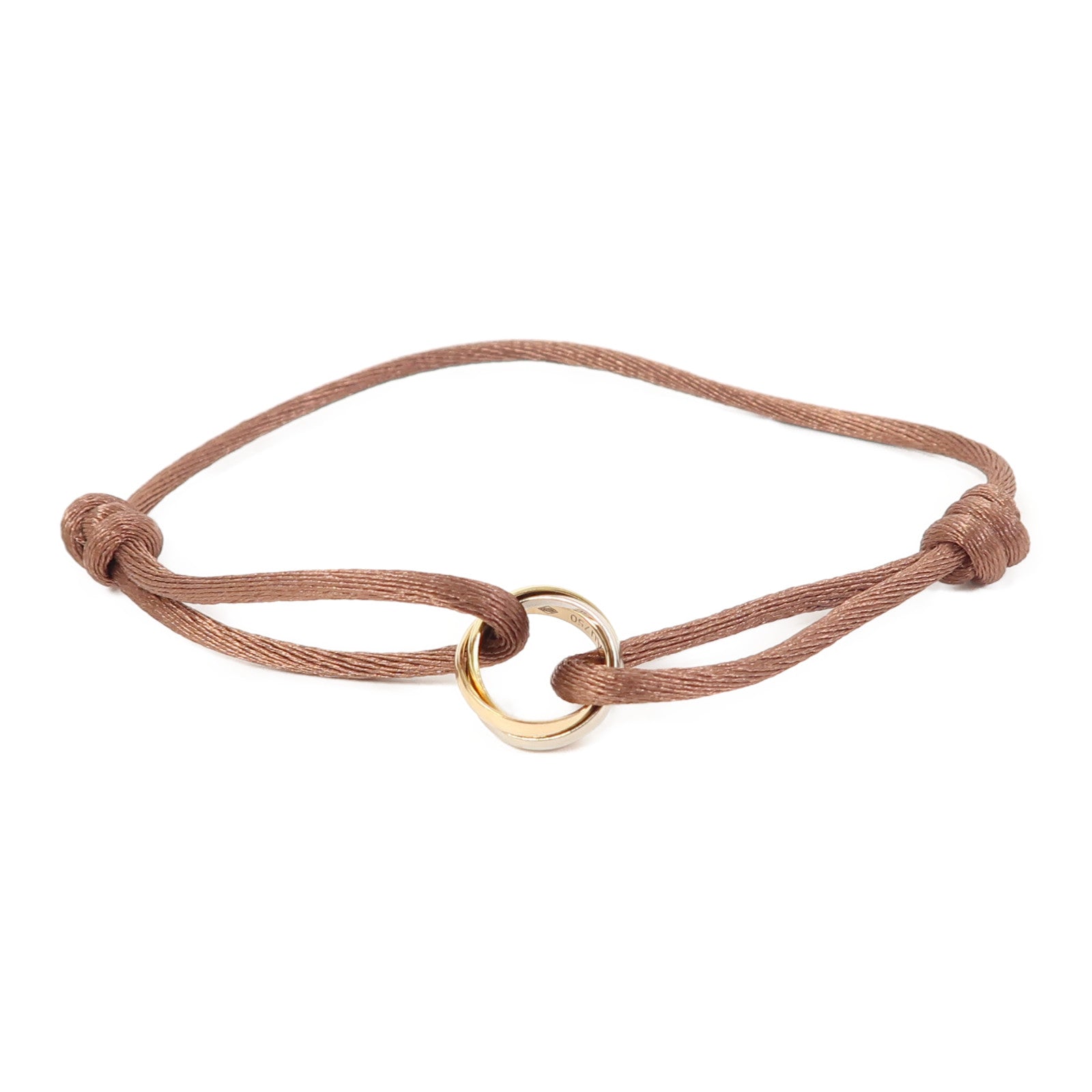 CARTIER 18K黃金/白金/玫瑰金Trinity Bracelet手鏈啡色