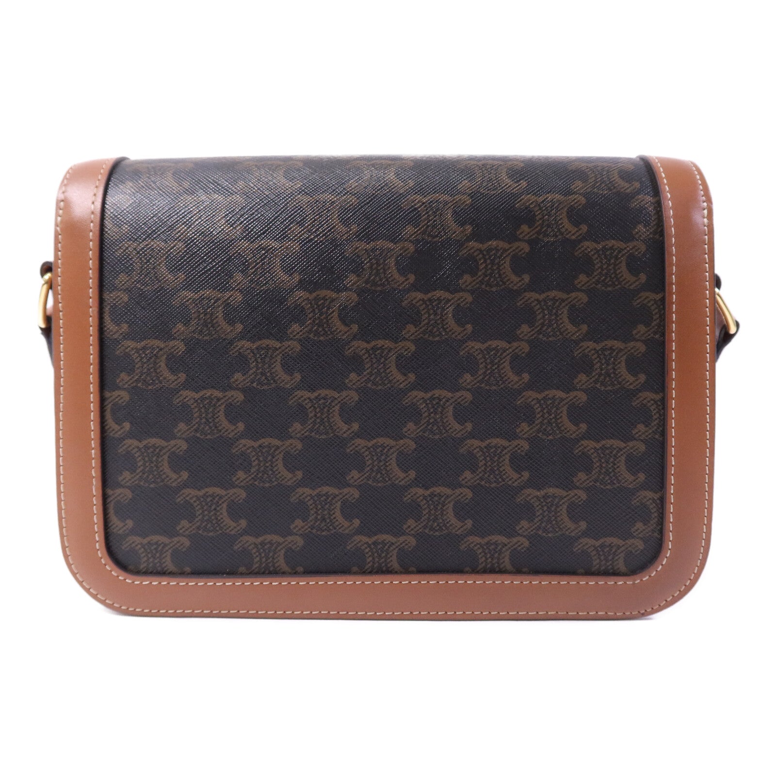 CELINE 塗層帆布Teen Triomphe Bag金扣肩背袋