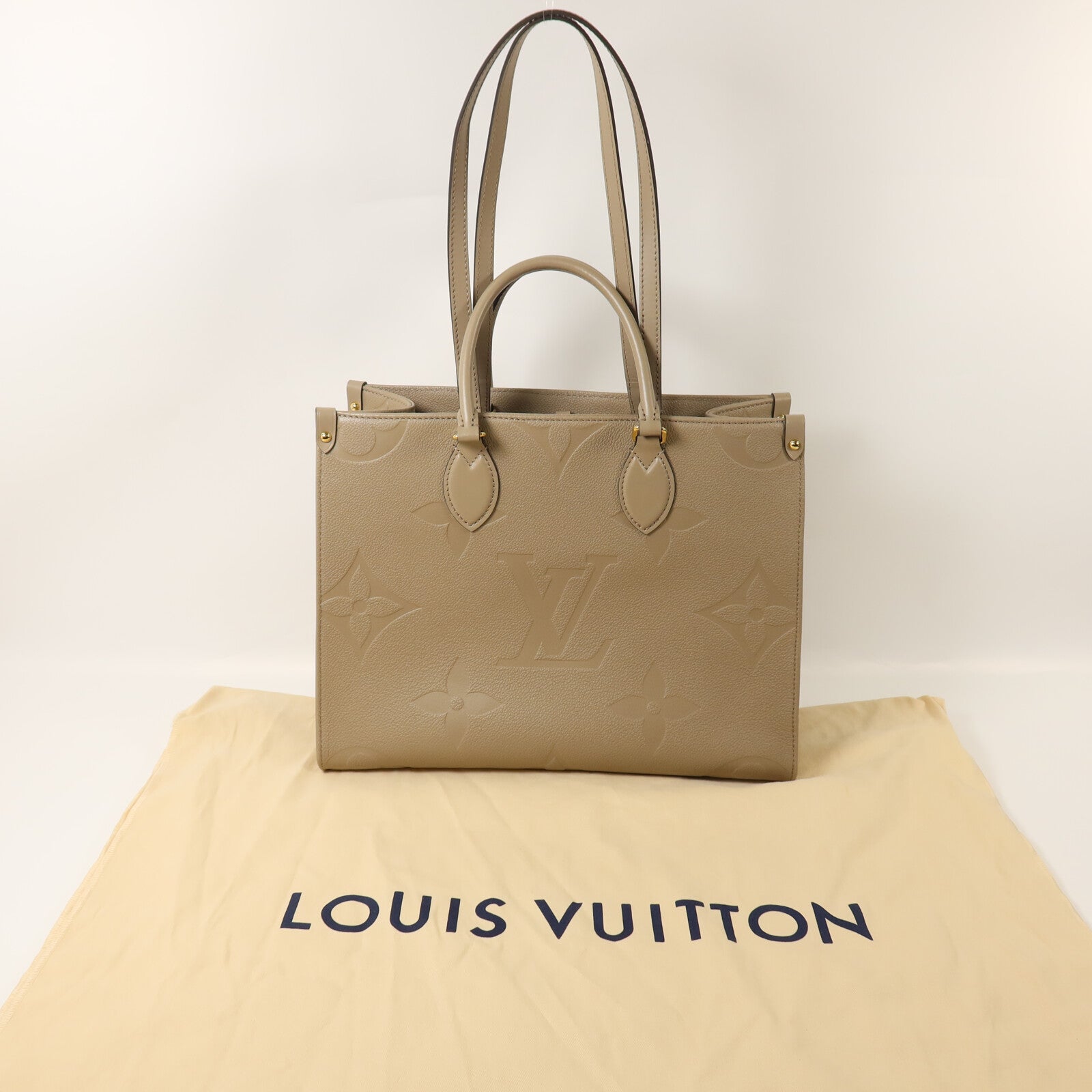 LOUIS VUITTON Monogram Empreinte On The Go MM手挽肩背兩用袋