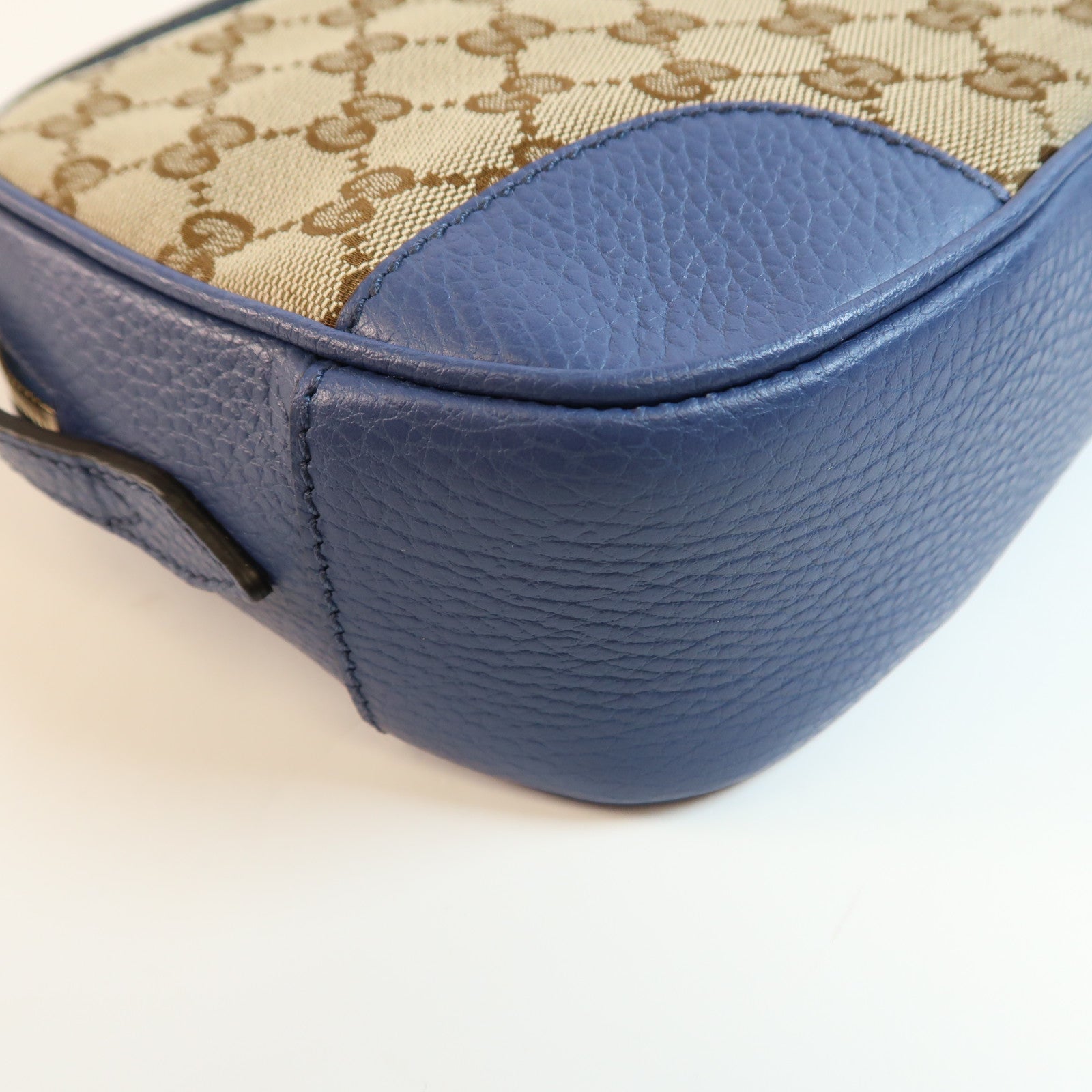 GUCCI GG GHW Shoulder Bag Canvas 449413 Blue