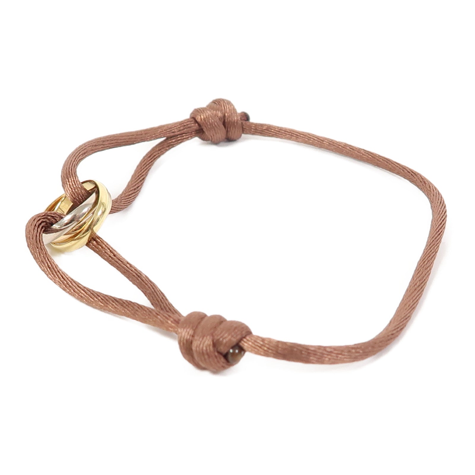 CARTIER 18K黃金/白金/玫瑰金Trinity Bracelet手鏈啡色