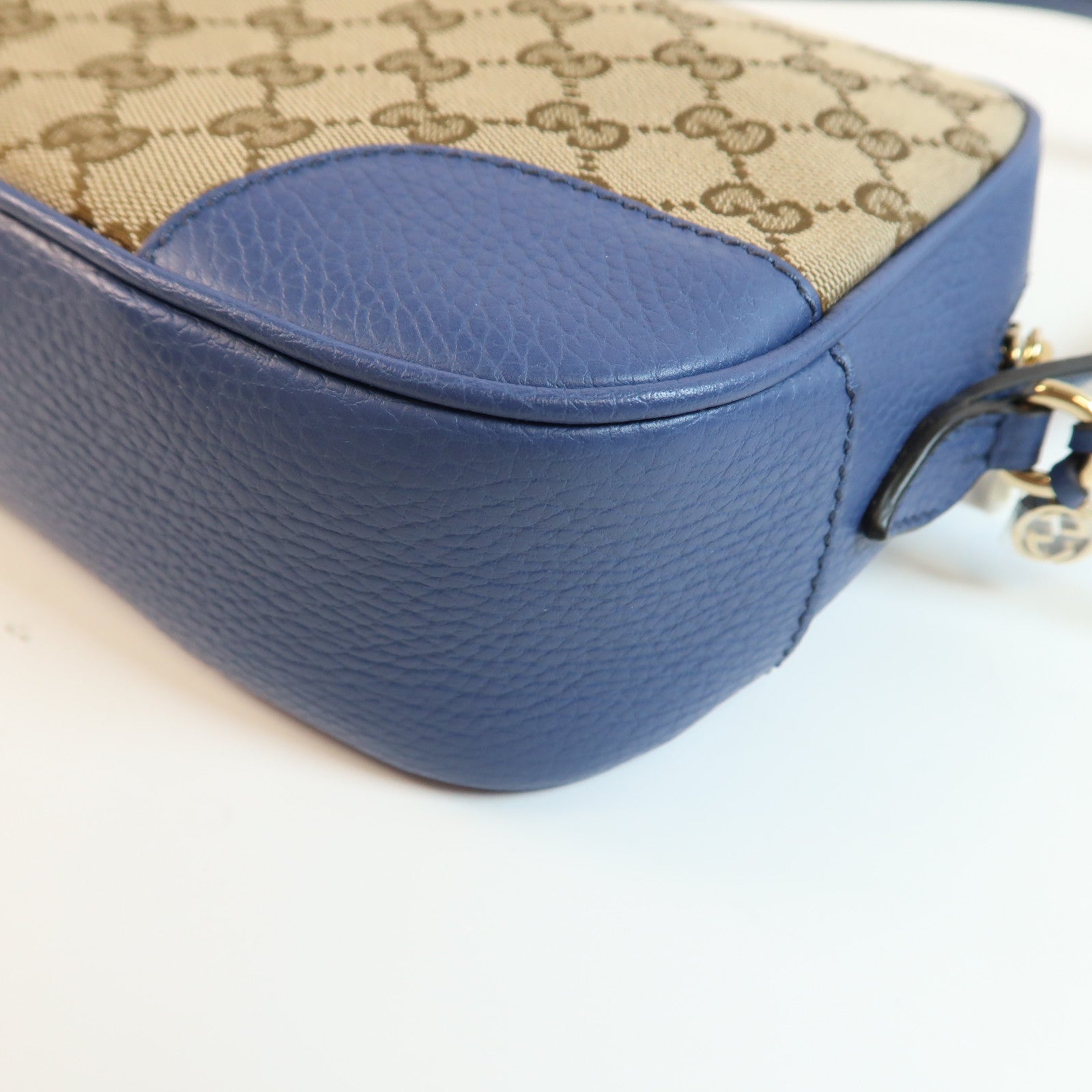GUCCI GG GHW Shoulder Bag Canvas 449413 Blue