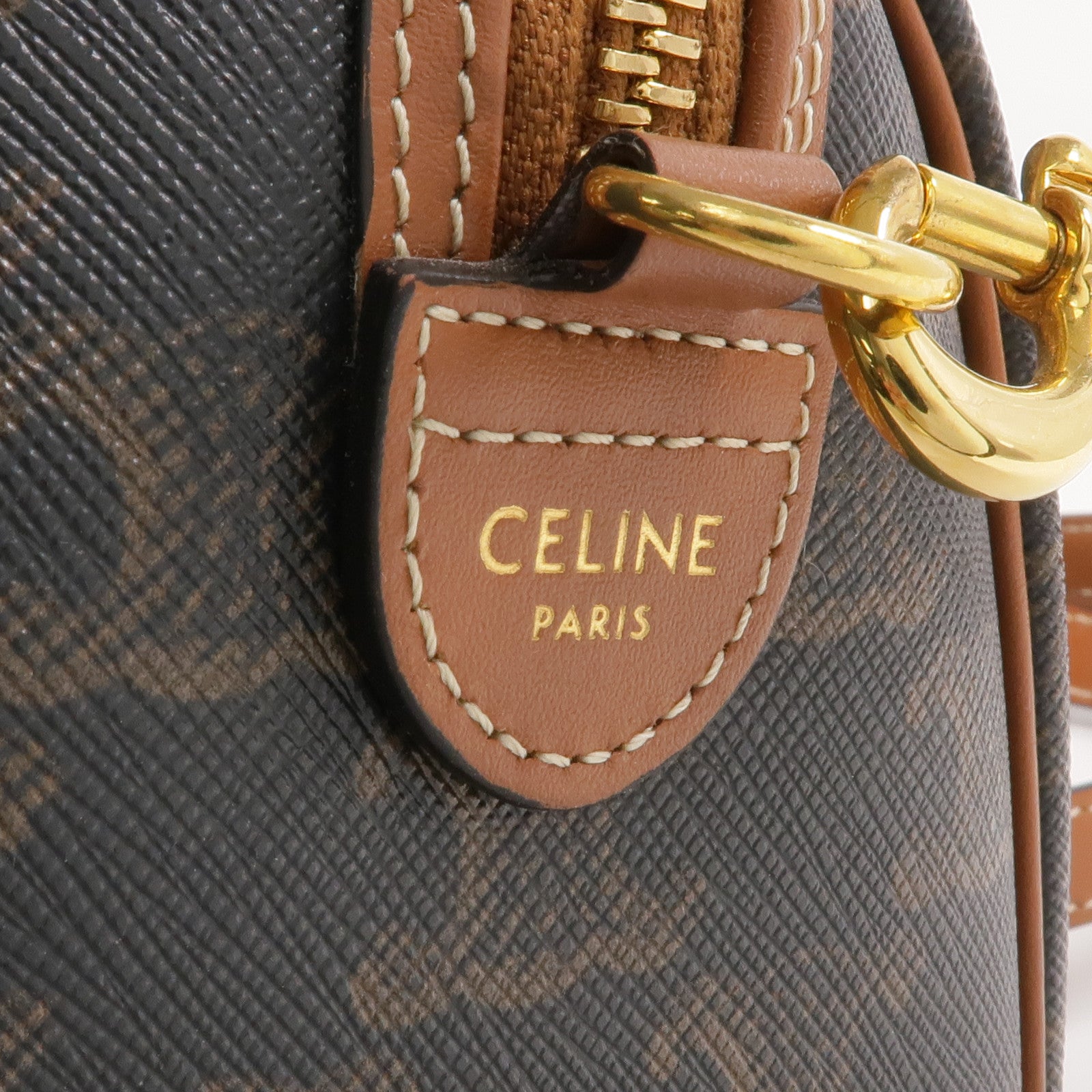 CELINE 塗層帆布Boston金扣手挽肩背兩用袋