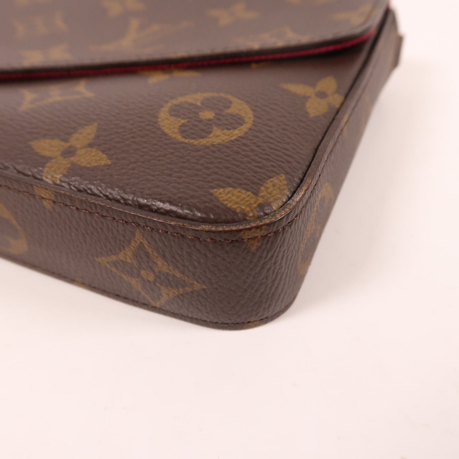 LOUIS VUITTON Monogram Pochette Felicie金扣鏈帶肩背袋棕色