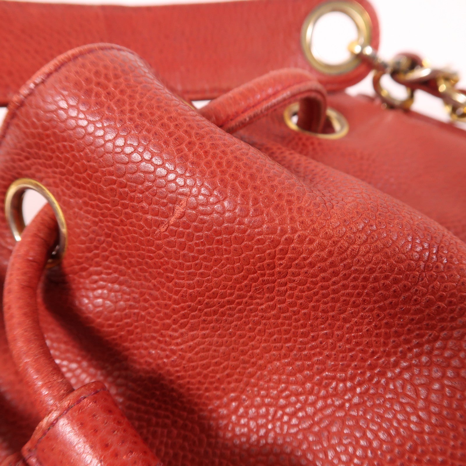 CHANEL 牛皮皮革Vintage Bucket金扣肩背袋