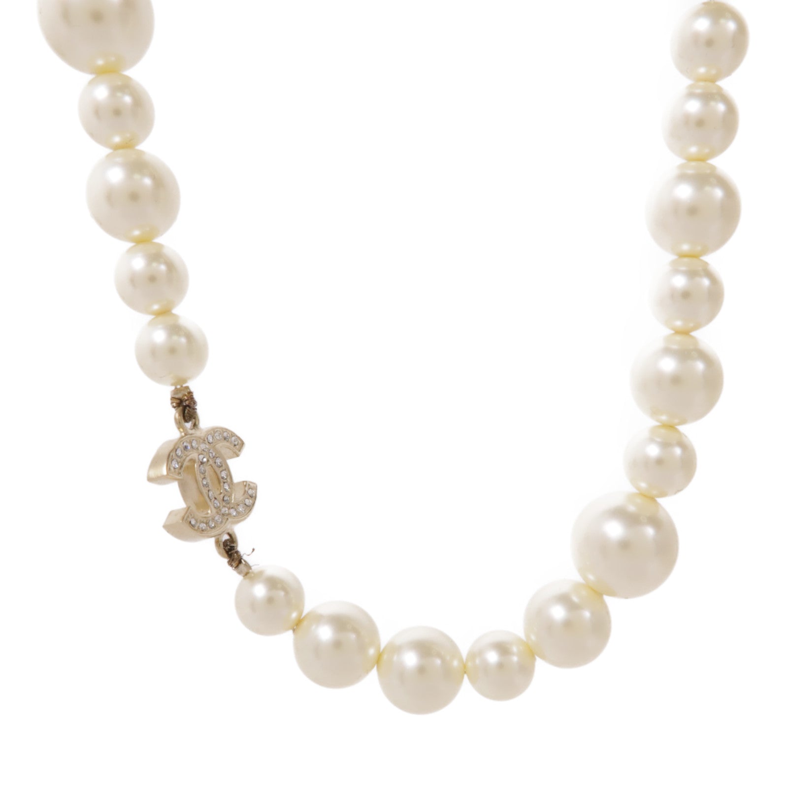 CHANEL 金屬/仿珍珠Necklace銀扣項鍊