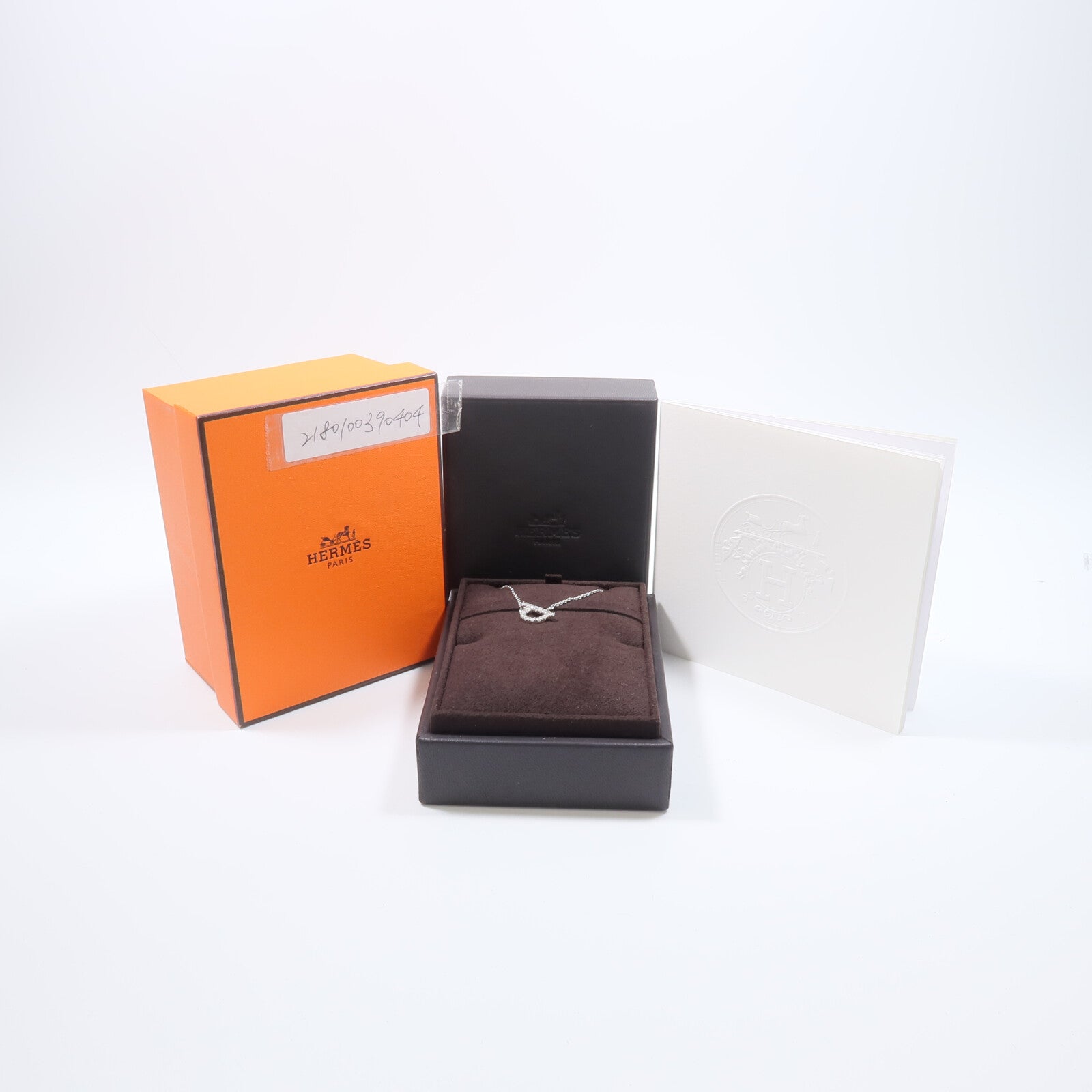 HERMES 18K白金Finesse Pendant鑽石項鍊