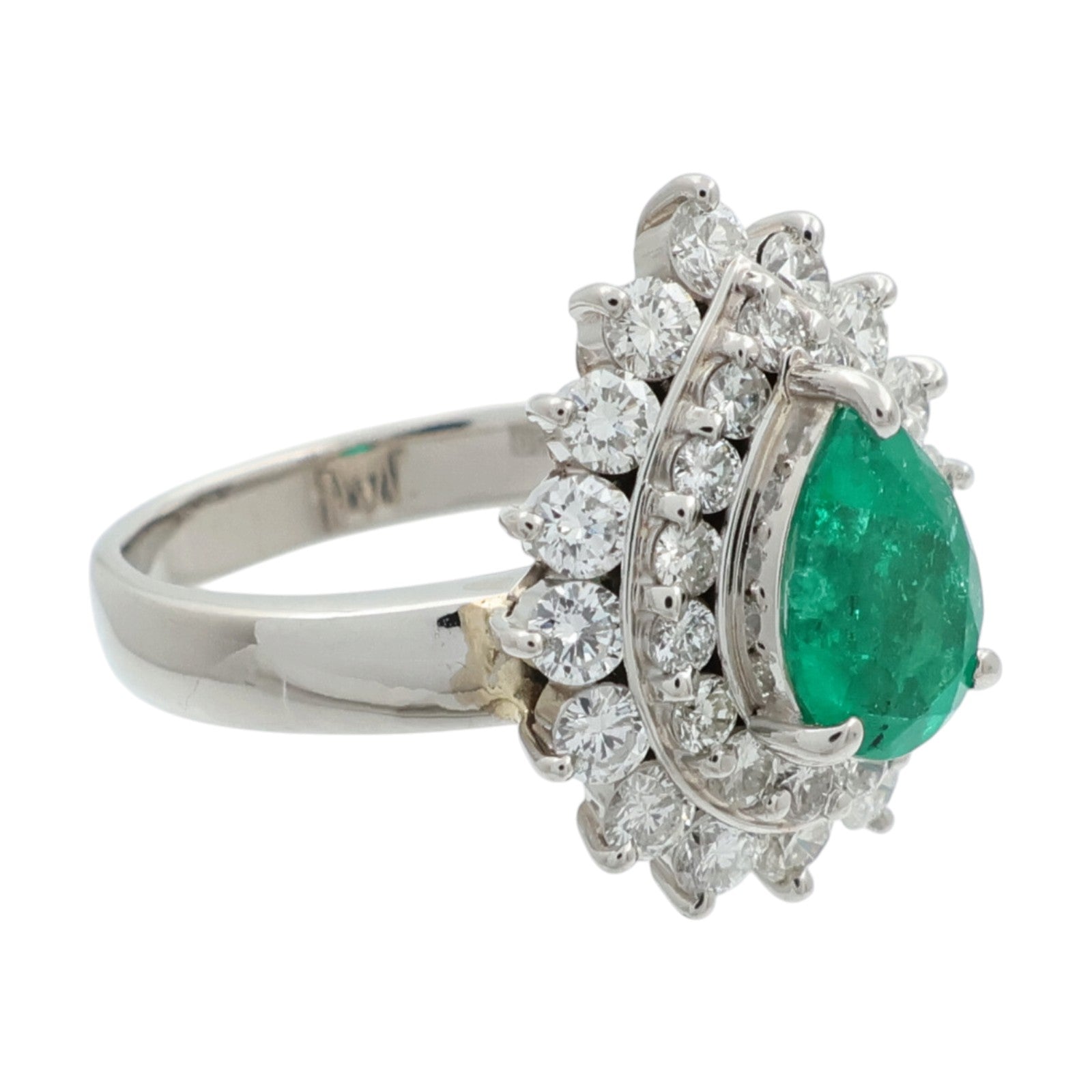JEWELRY PT900鉑金/綠寶石Emerald鑽石戒指