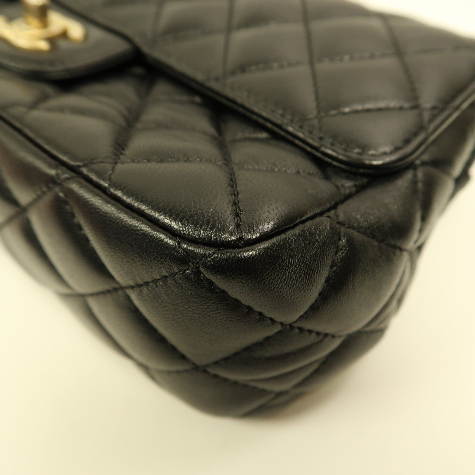 CHANEL CC GHW Chain Shoulder 2 Way Bag Handbag AS4408 Lambskin Leather Black