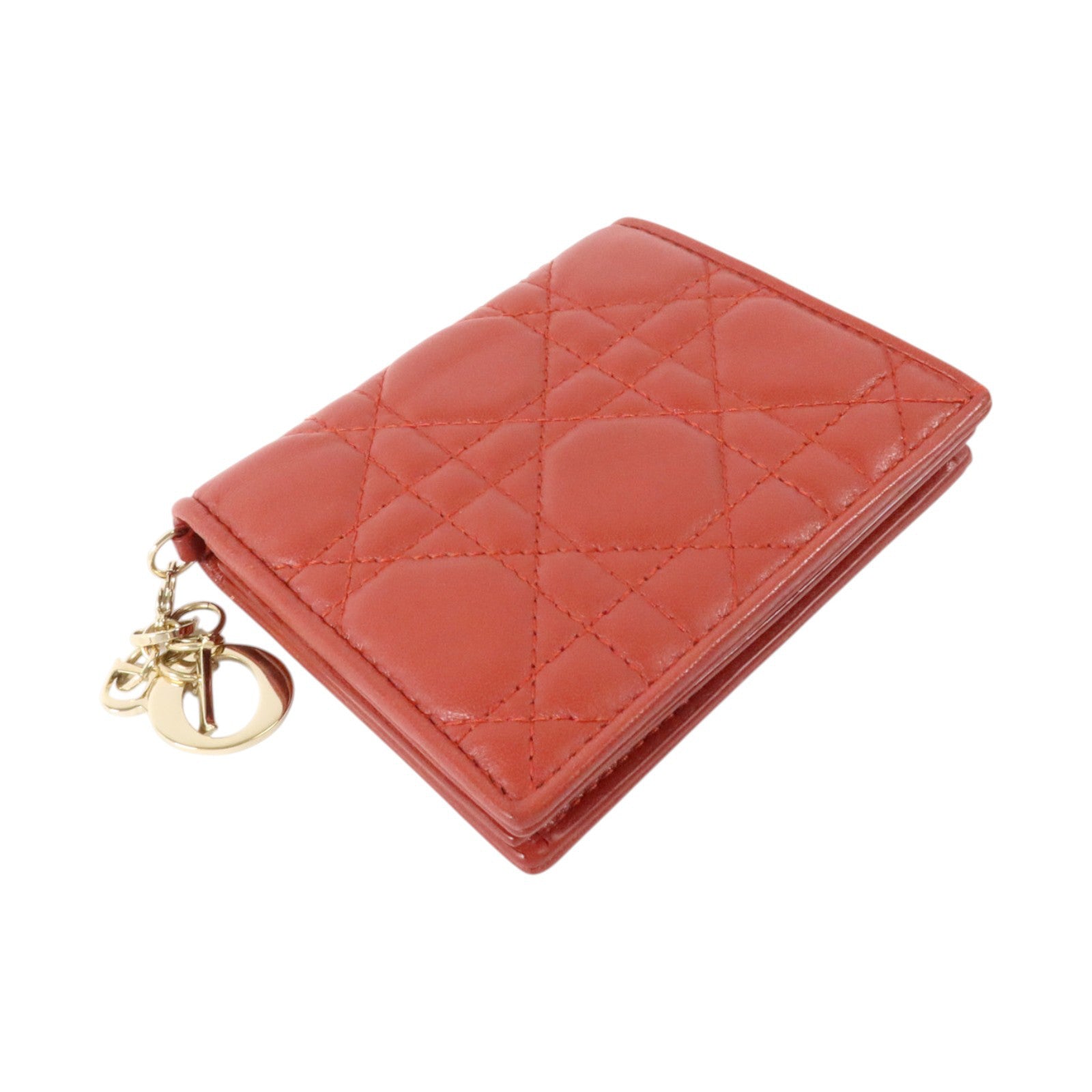 Dior 羊皮皮革Mini Lady Dior Wallet金扣錢包