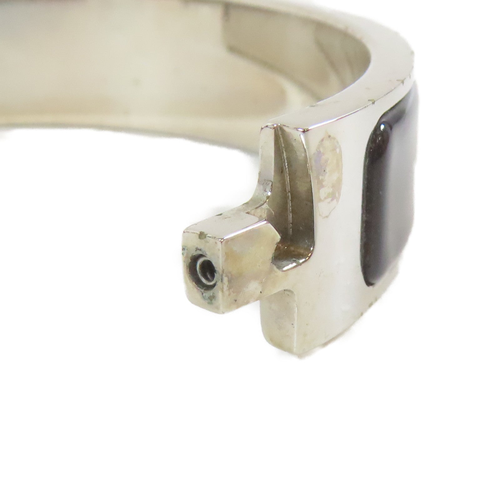 HERMES 金屬Clic H Bracelet手鐲黑色#17cm