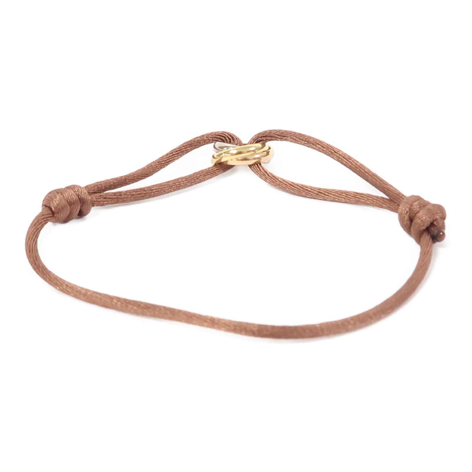 CARTIER 18K黃金/白金/玫瑰金Trinity Bracelet手鏈啡色