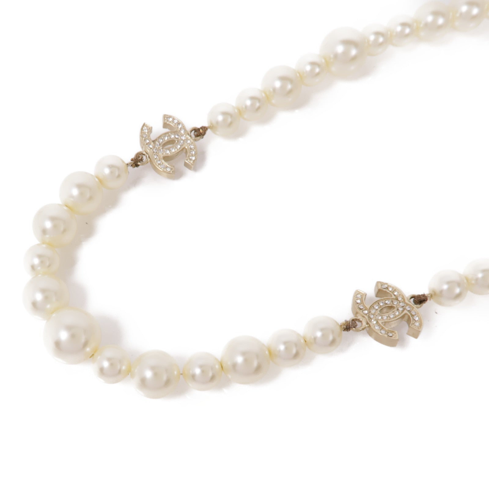CHANEL 金屬/仿珍珠Necklace銀扣項鍊