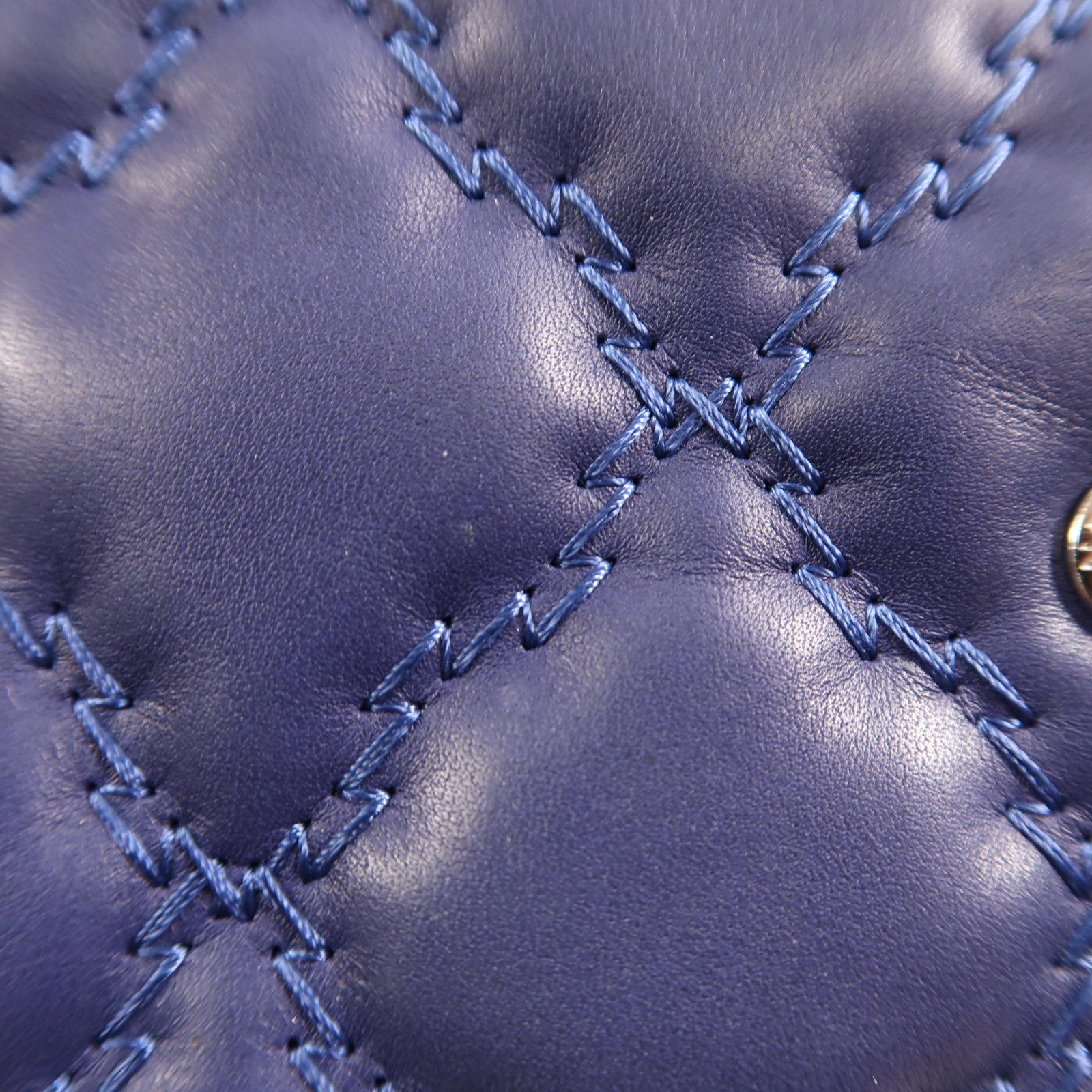 CHANEL CC SHW WOC Wallet On Chain Shoulder Bag Calfskin Leather Blue