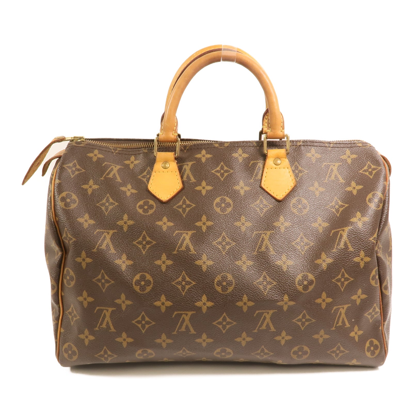 LOUIS VUITTON Monogram Speedy 35金扣手挽袋
